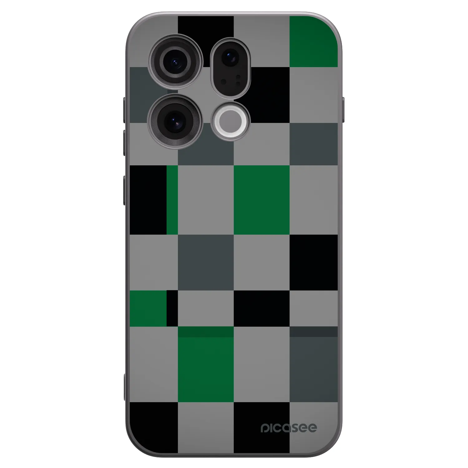 Picasee silikonski črni ovitek za OPPO Find X9 - Block Grid