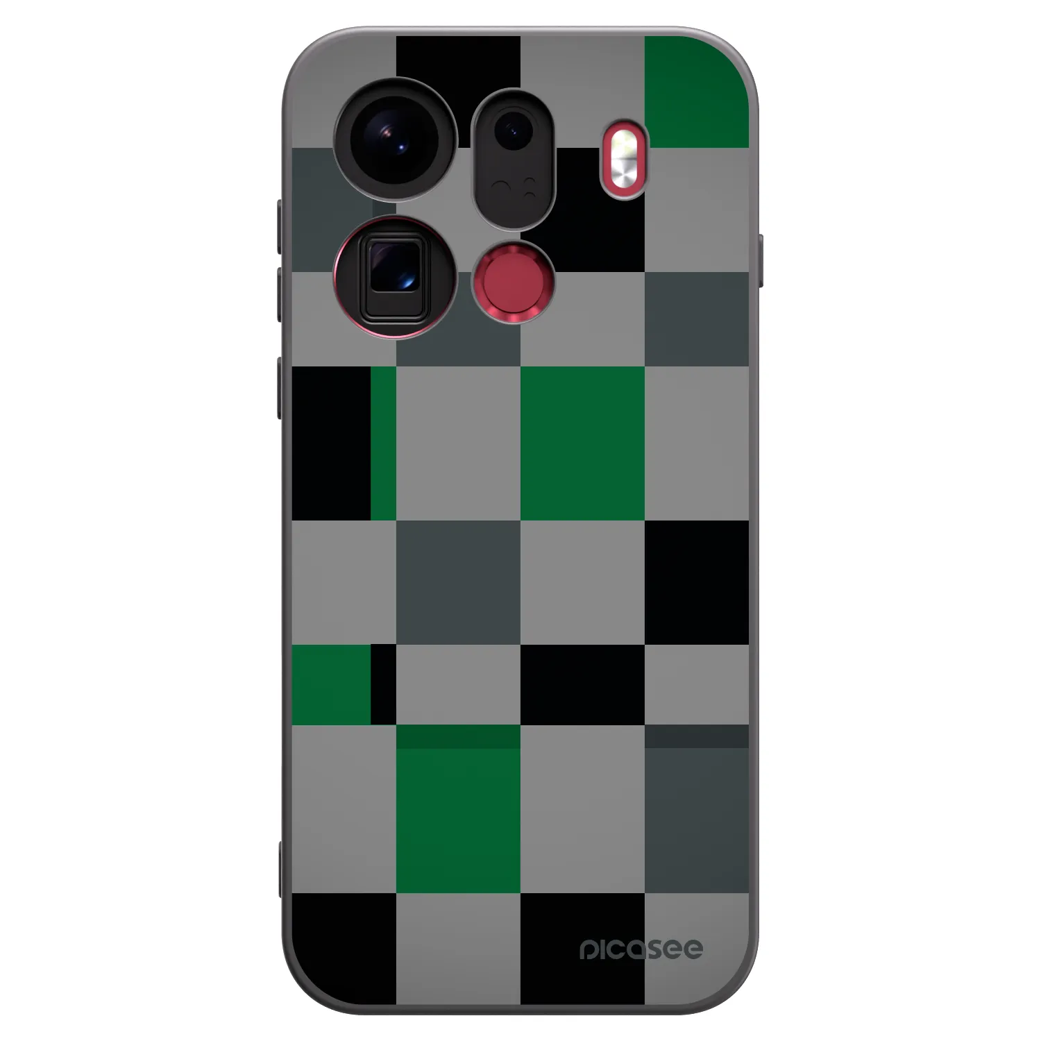 Picasee silikonski črni ovitek za OPPO Find X9 Pro - Block Grid