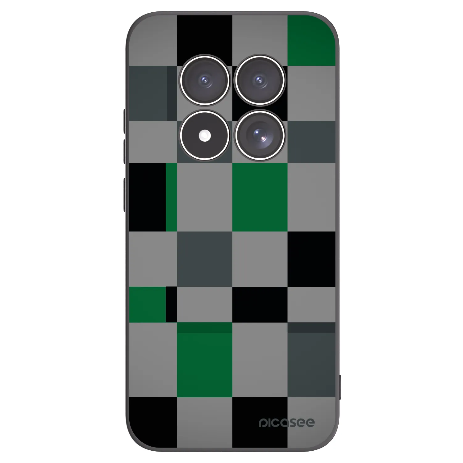 Picasee silikonski črni ovitek za Xiaomi Redmi Note 15 Pro 5G - Block Grid