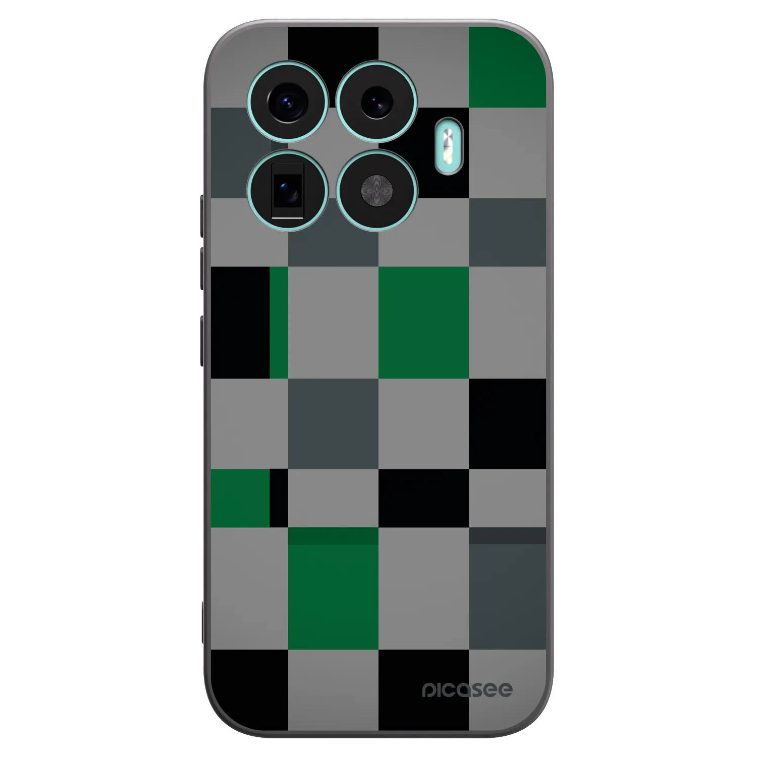 Picasee silikonski črni ovitek za Xiaomi 17T - Block Grid