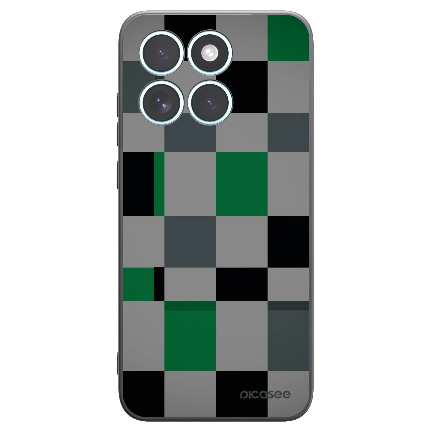 Picasee silikonski črni ovitek za Motorola Edge 70 Fusion - Block Grid