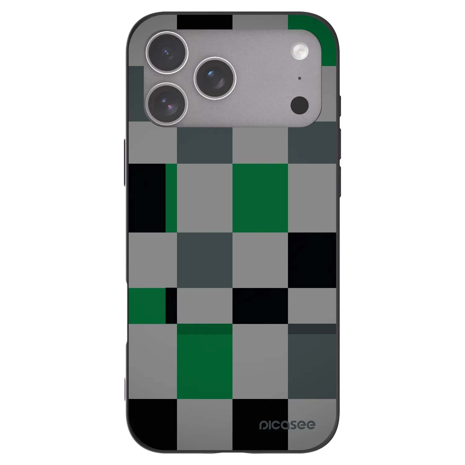 Picasee silikonski črni ovitek za Apple iPhone 18 Pro Max - Block Grid