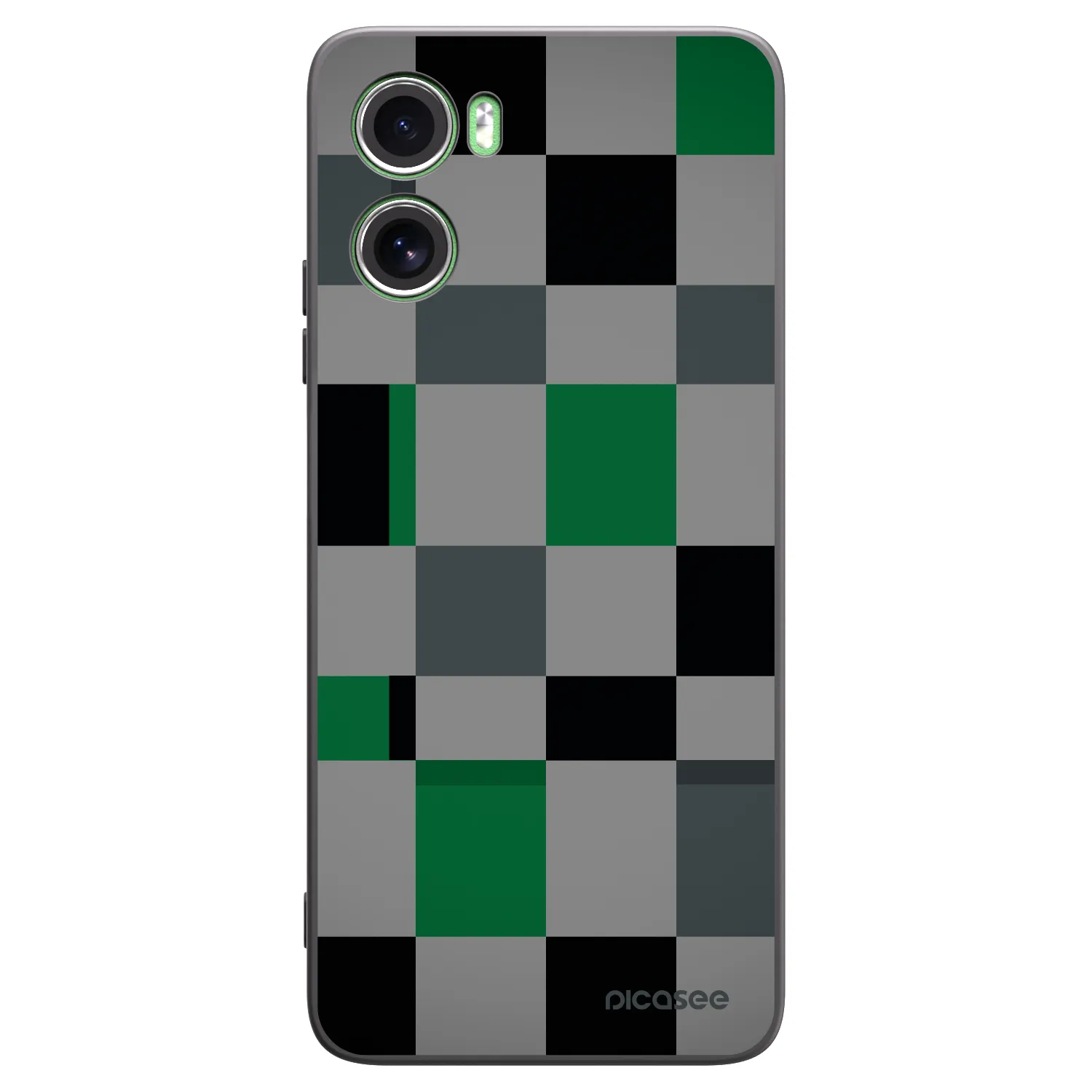 Picasee silikonski črni ovitek za Motorola Moto G06 - Block Grid