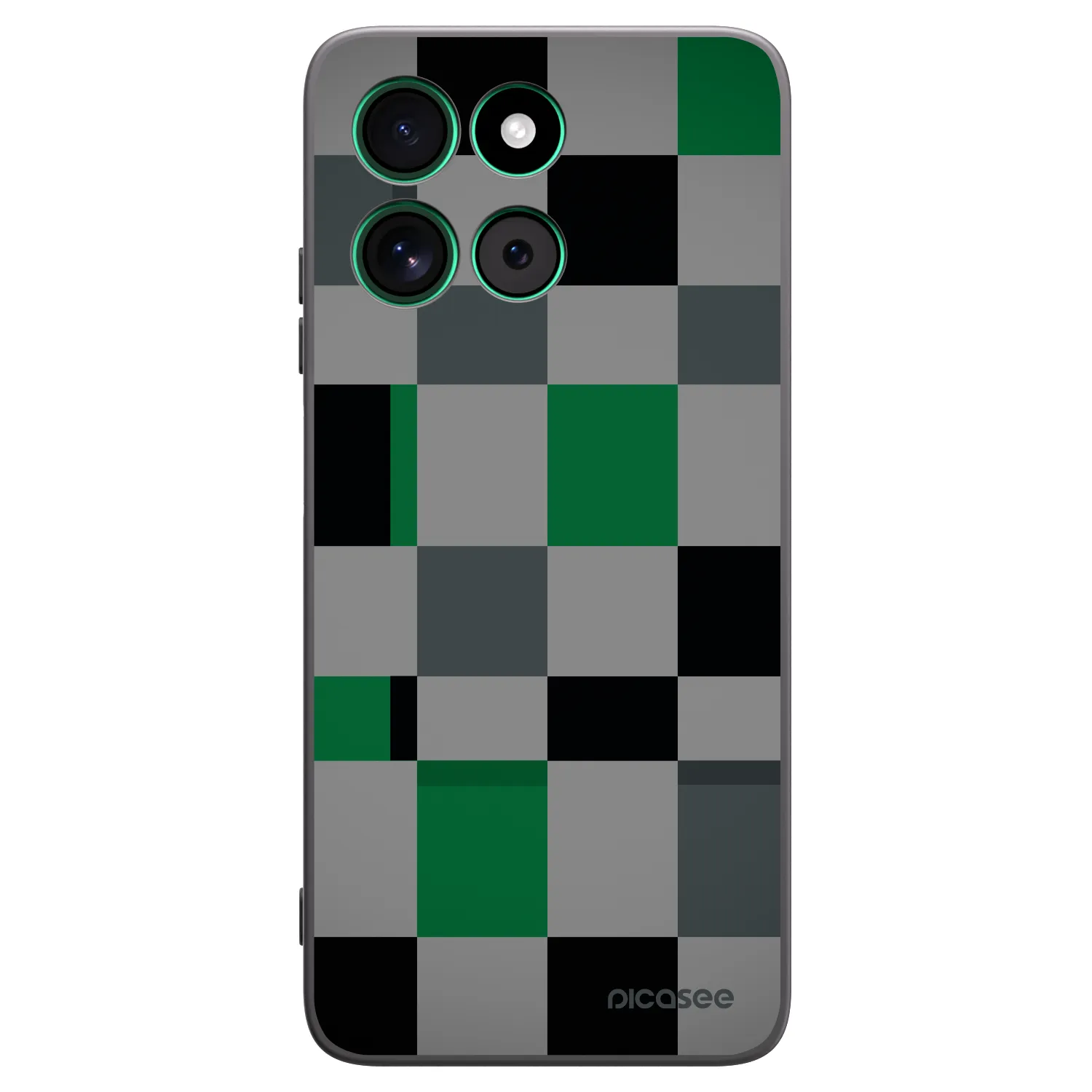 Picasee silikonski črni ovitek za Motorola Moto G57 Power - Block Grid