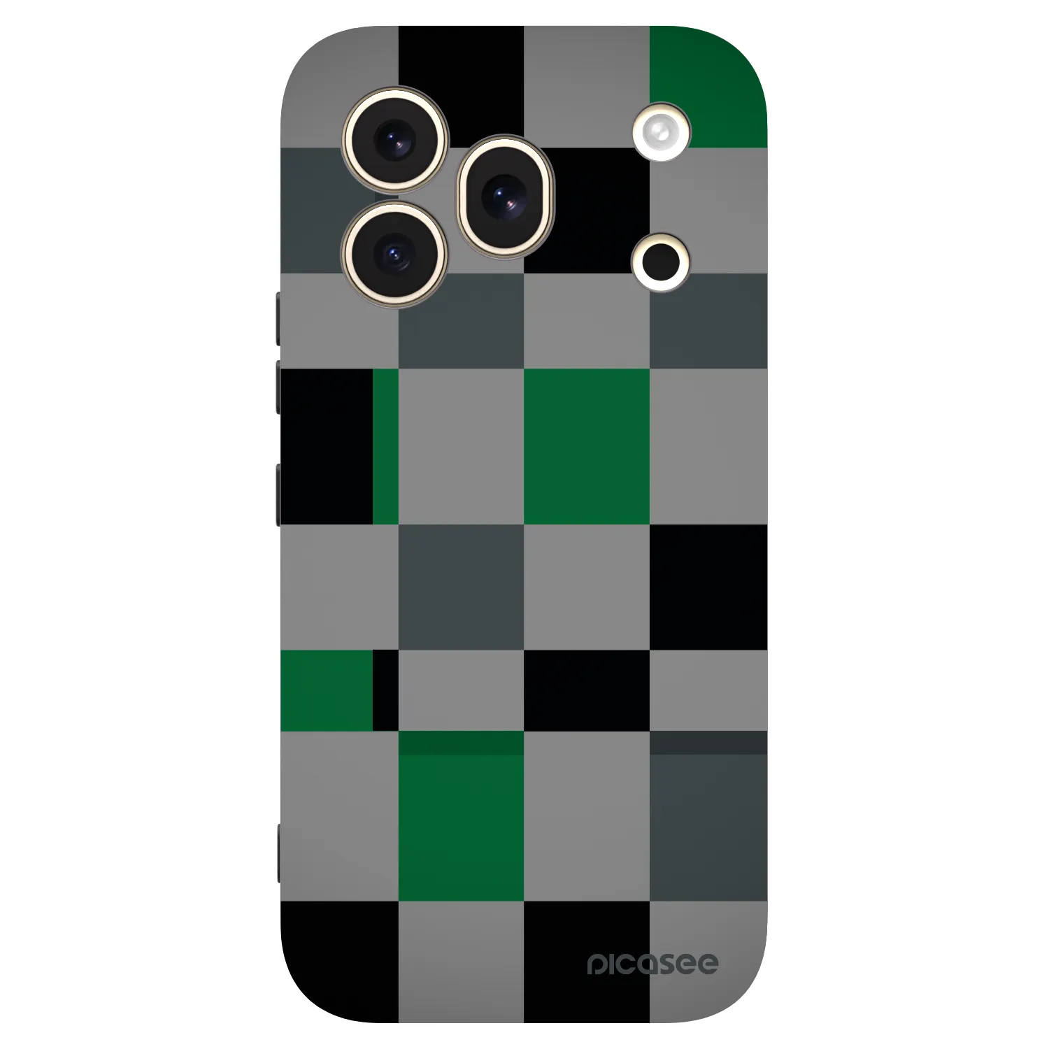 Picasee silikonski črni ovitek za Honor 600 Pro - Block Grid