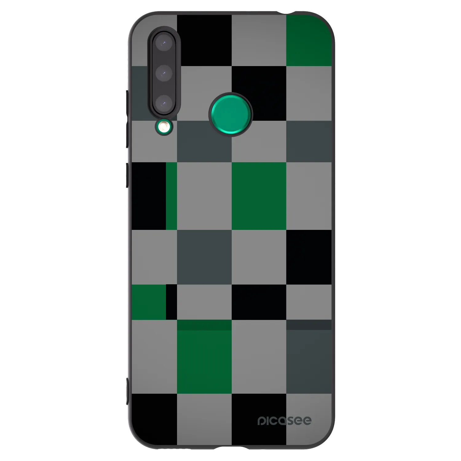 Picasee silikonski črni ovitek za Honor 20 Lite - Block Grid