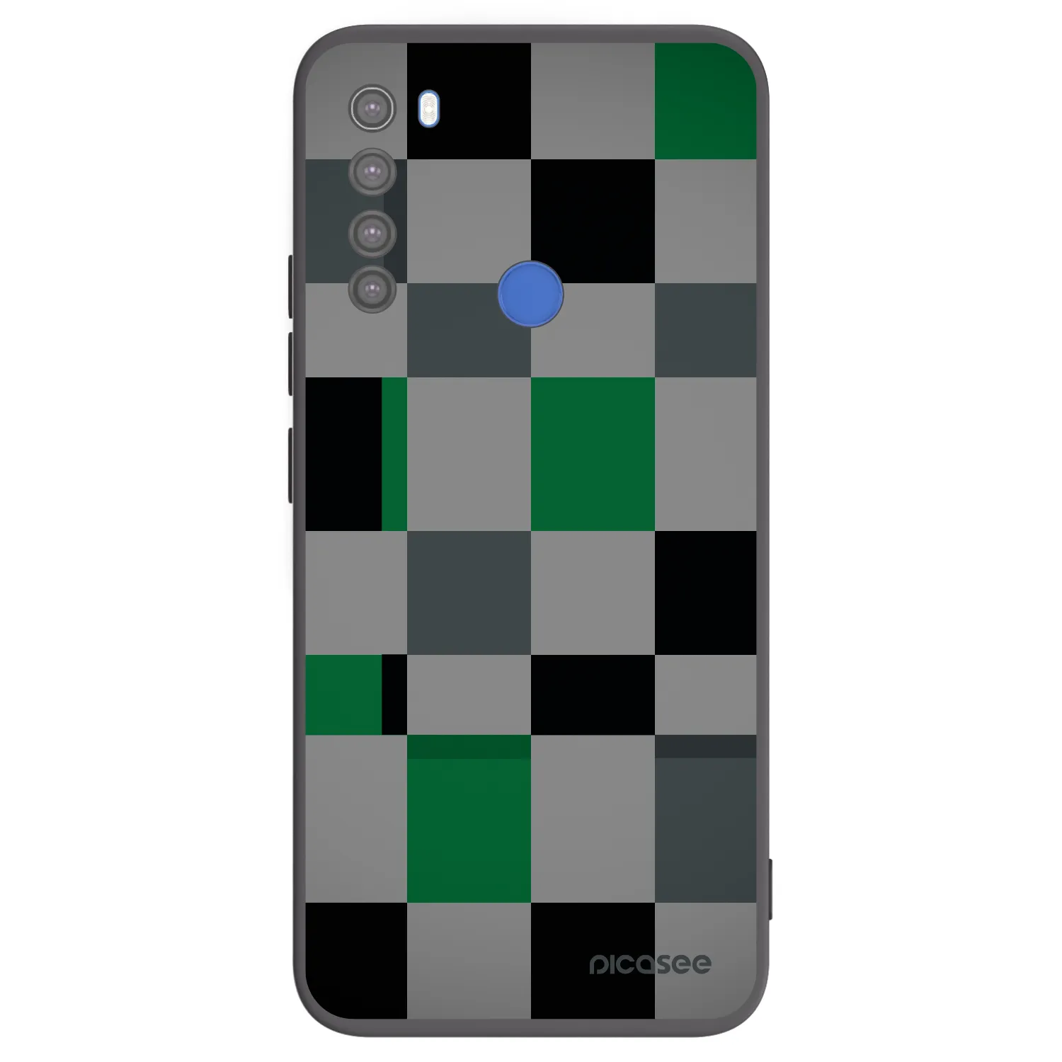 Picasee silikonski črni ovitek za Xiaomi Redmi Note 8T - Block Grid