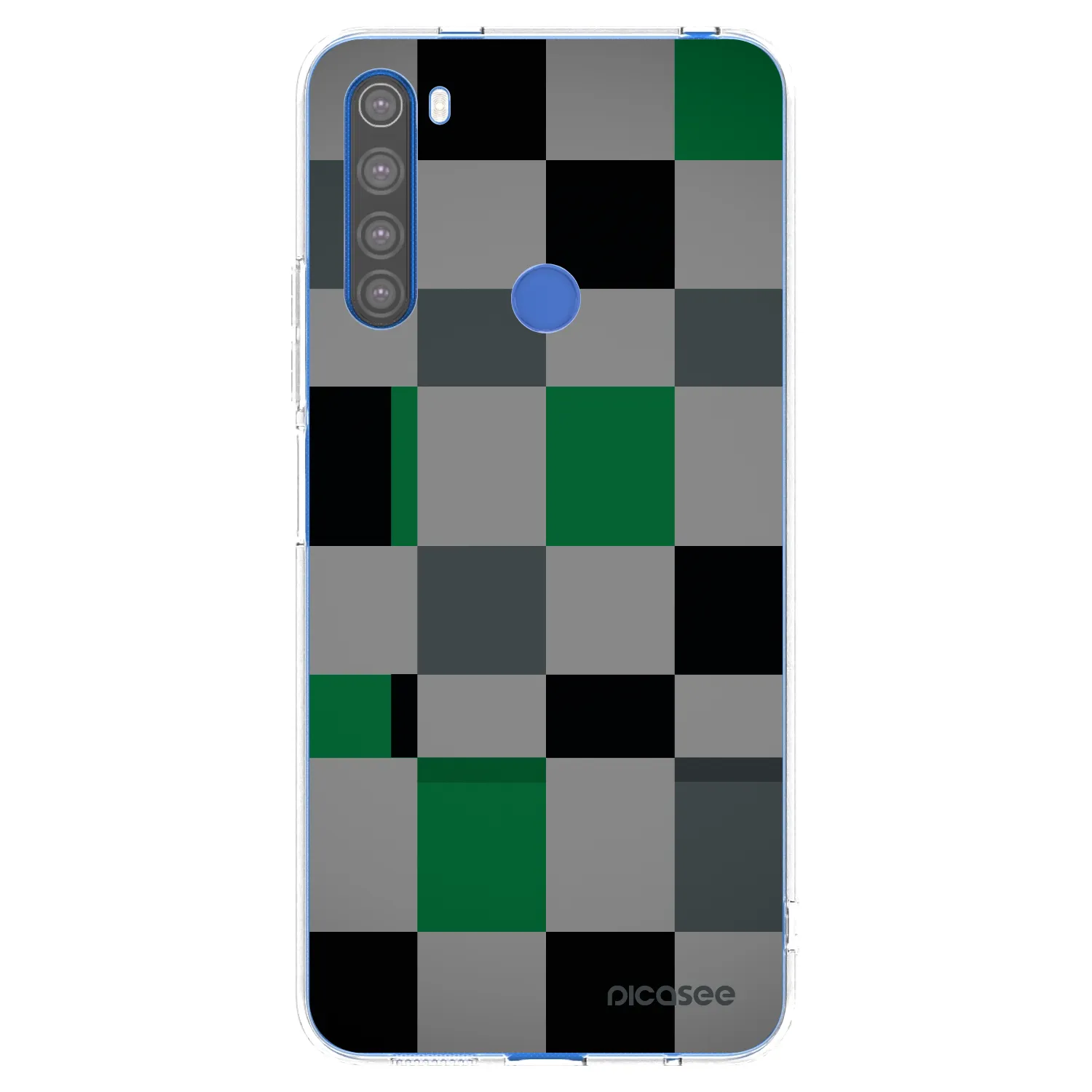 Picasee silikonski prozorni ovitek za Xiaomi Redmi Note 8T - Block Grid