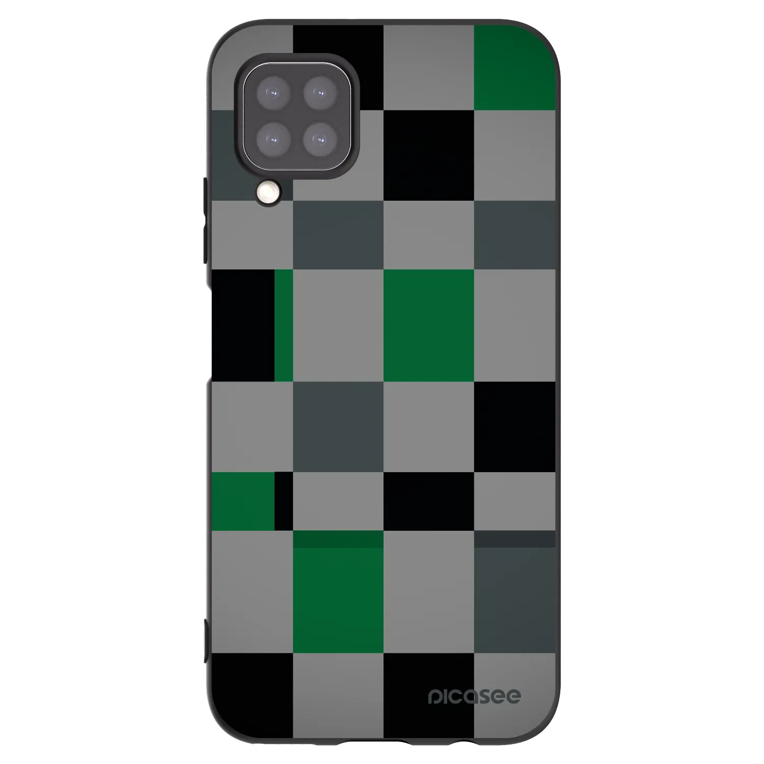 Picasee silikonski črni ovitek za Huawei P40 Lite - Block Grid