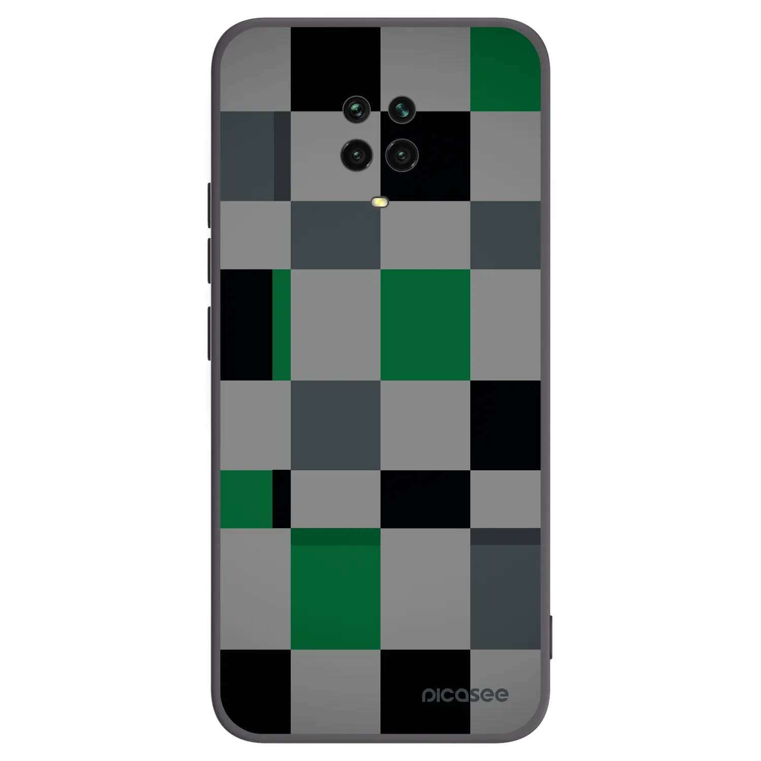 Picasee silikonski črni ovitek za Xiaomi Redmi Note 9 Pro - Block Grid