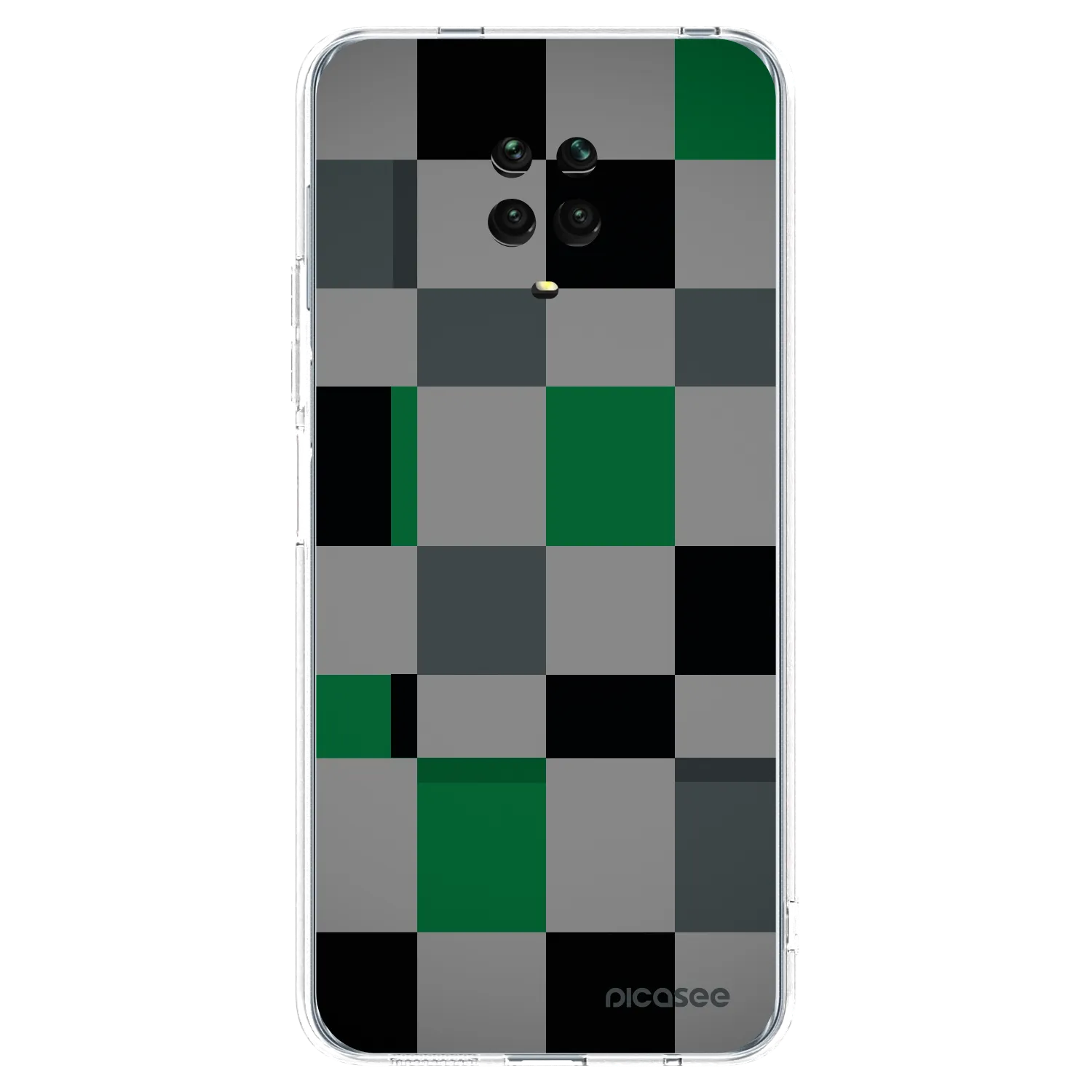 Picasee silikonski prozorni ovitek za Xiaomi Redmi Note 9S - Block Grid