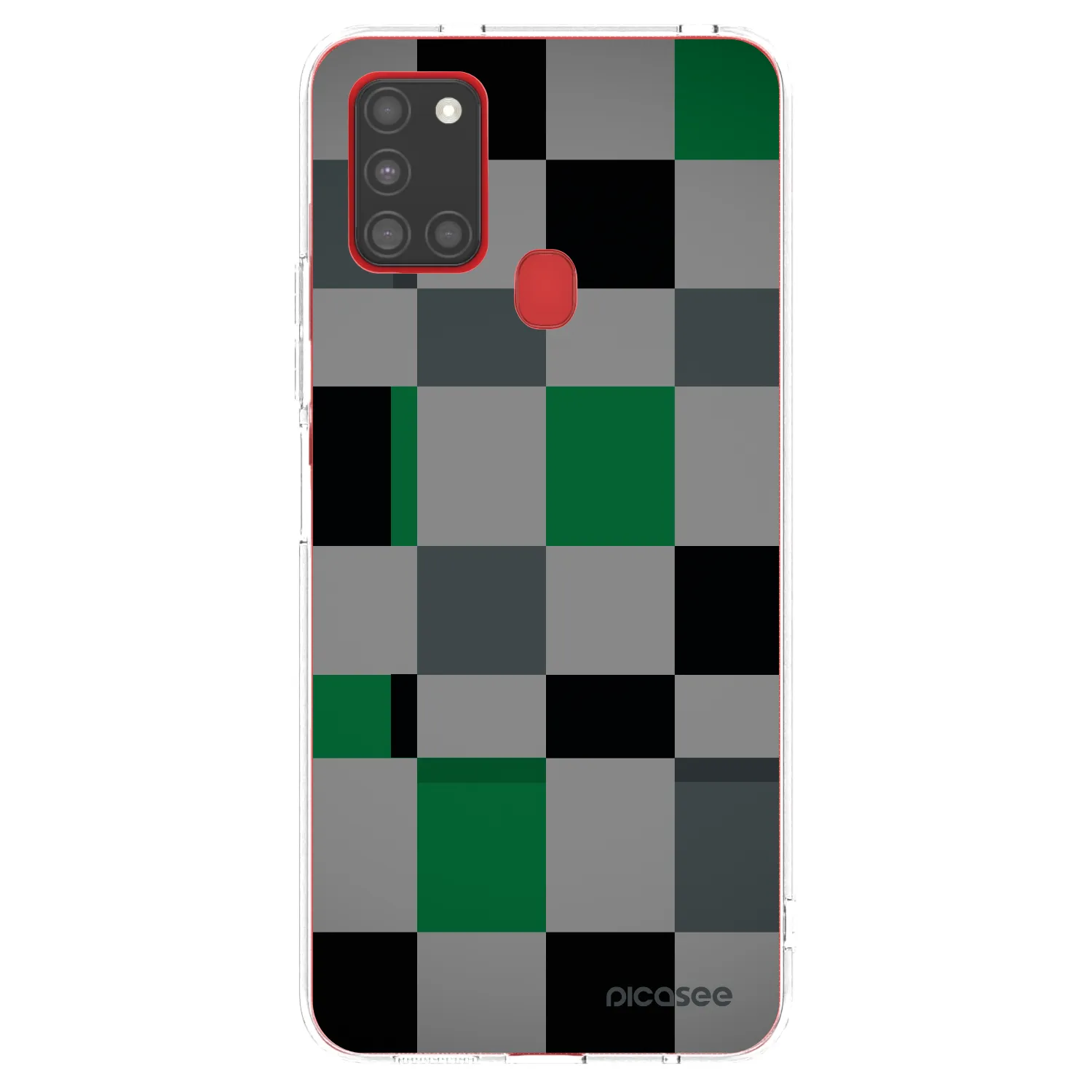 Picasee silikonski prozorni ovitek za Samsung Galaxy A21s - Block Grid