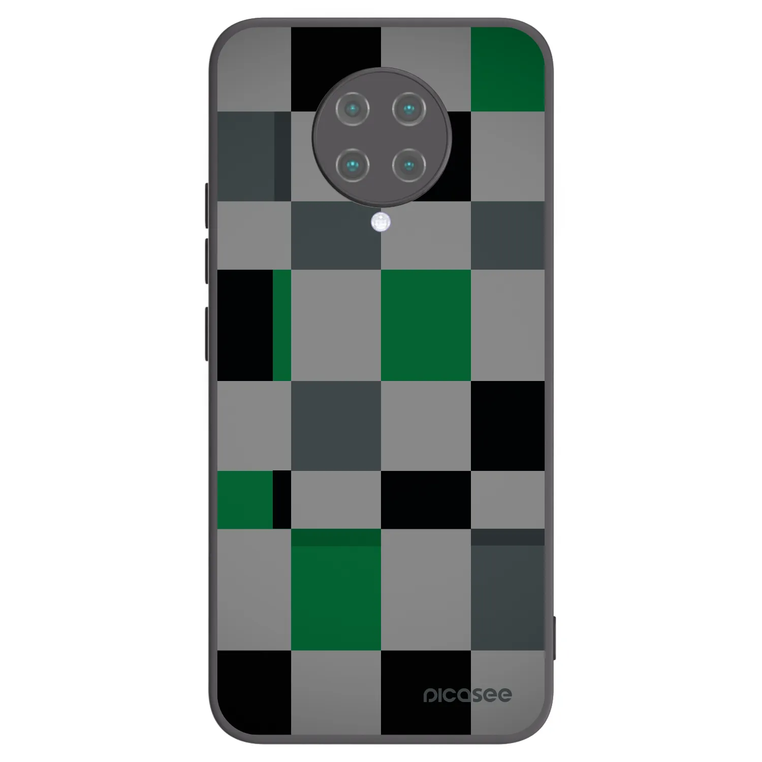 Picasee silikonski črni ovitek za Xiaomi Poco F2 Pro - Block Grid