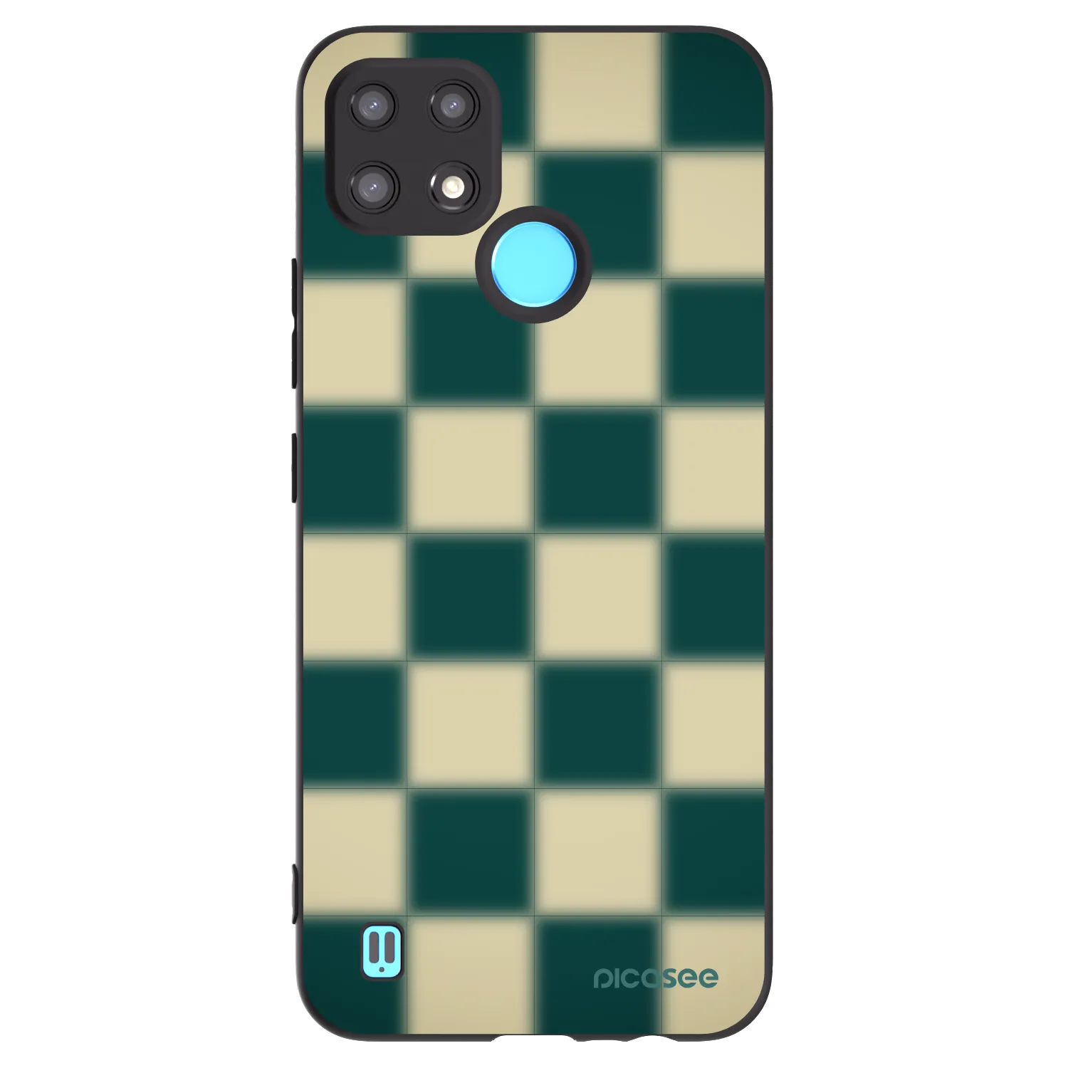 Picasee silikonski črni ovitek za Realme C21 - Shadow Chess