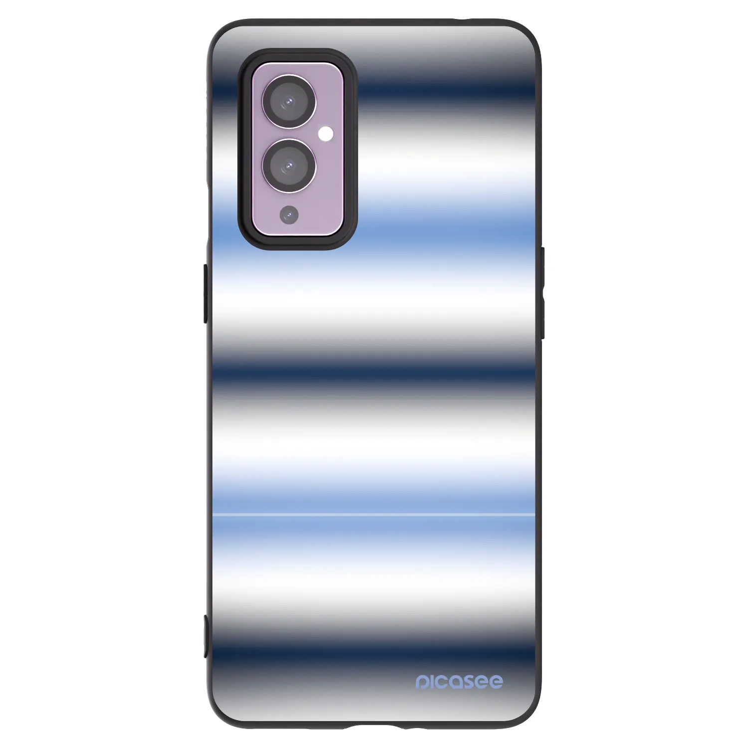 Picasee silikonski črni ovitek za OnePlus 9 - Static Lines