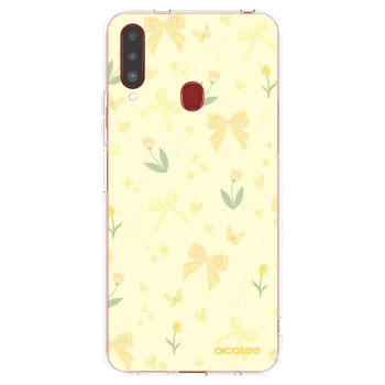 Picasee silikonski prozorni ovitek za Samsung Galaxy A20s - Honey Blossom