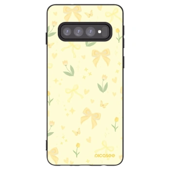 Picasee silikonski črni ovitek za Samsung Galaxy S10 G973 - Honey Blossom