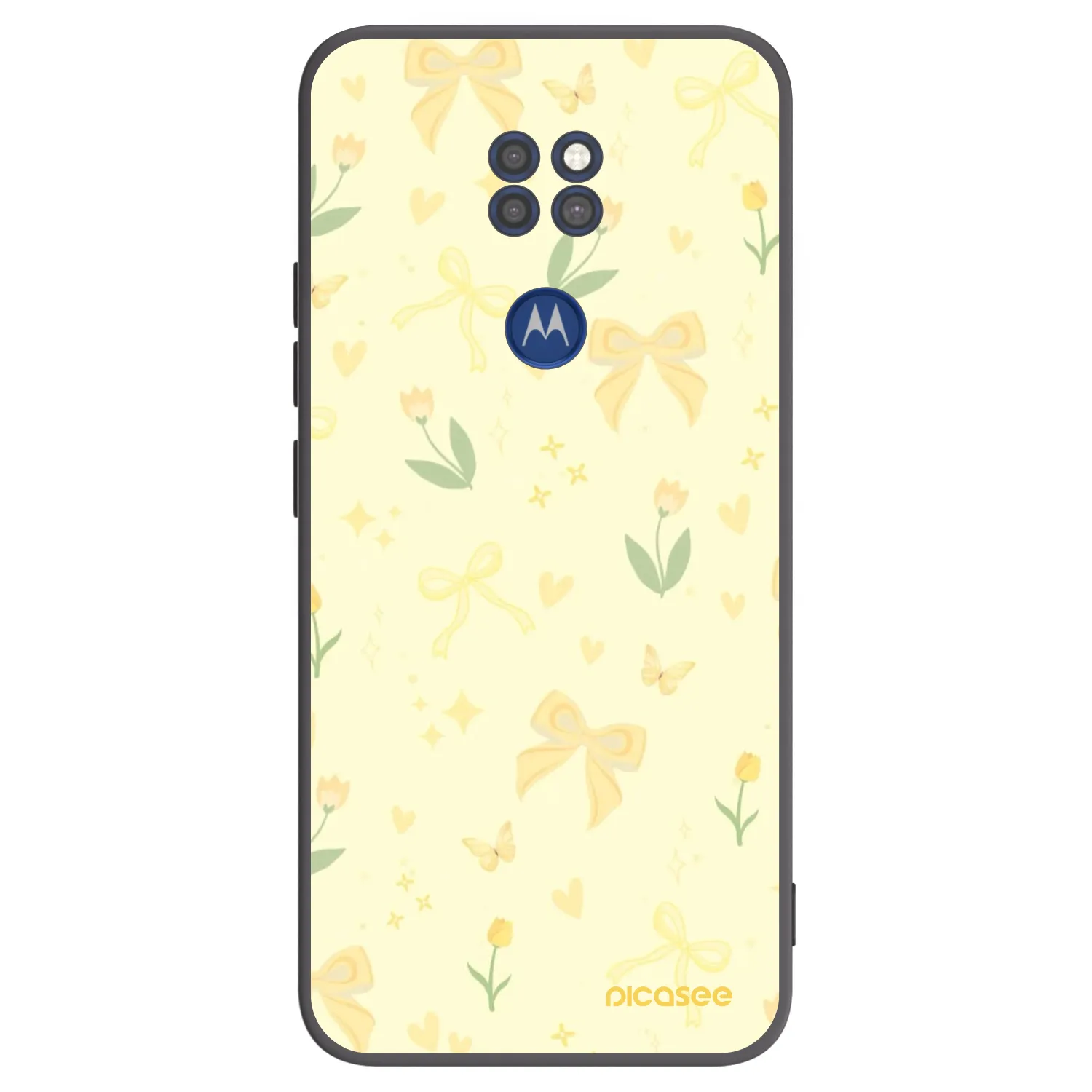 Picasee silikonski črni ovitek za Motorola Moto G9 Play - Honey Blossom