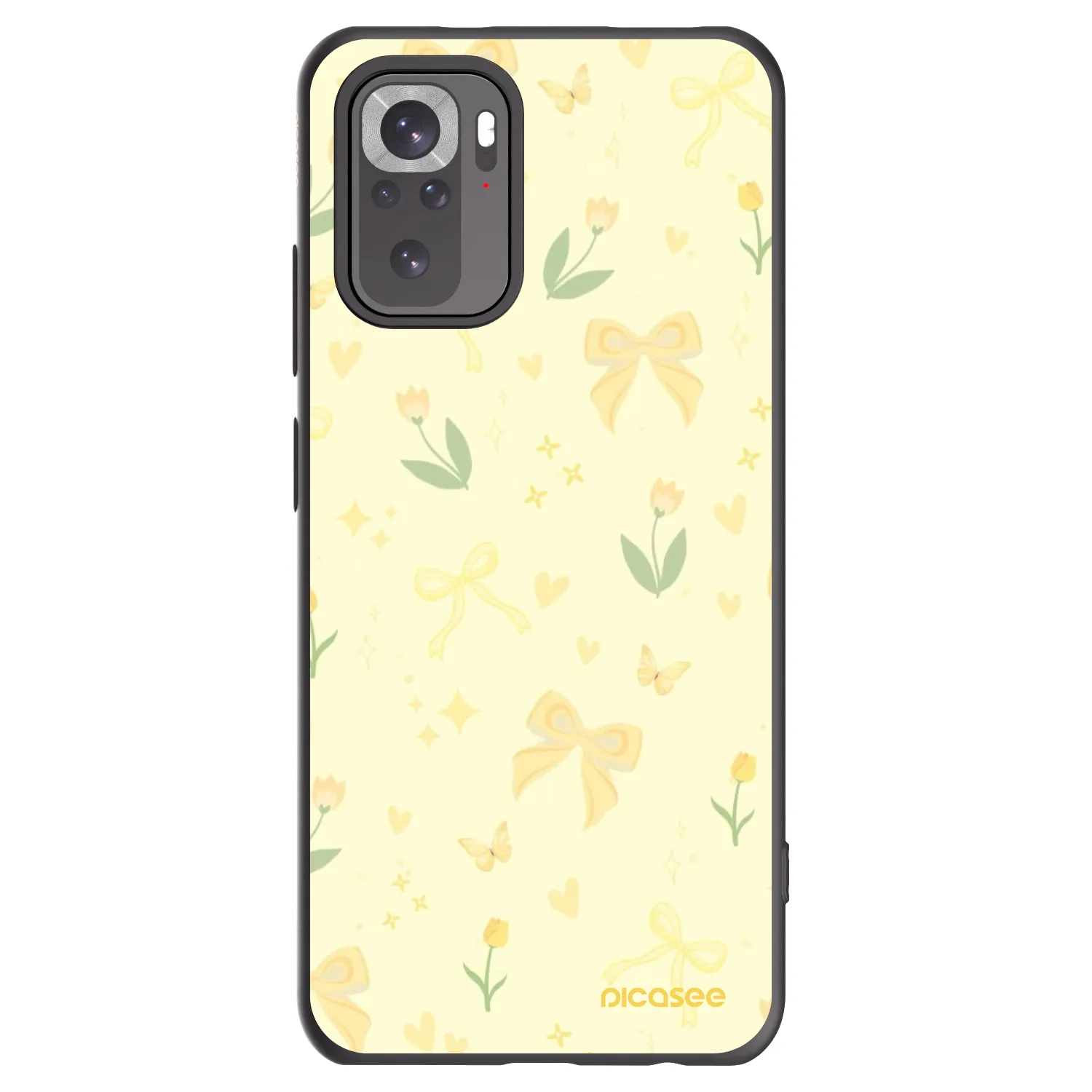 Picasee silikonski črni ovitek za Xiaomi Redmi Note 10 - Honey Blossom