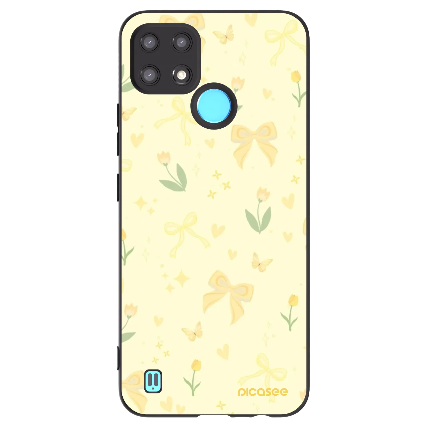 Picasee silikonski črni ovitek za Realme C21 - Honey Blossom