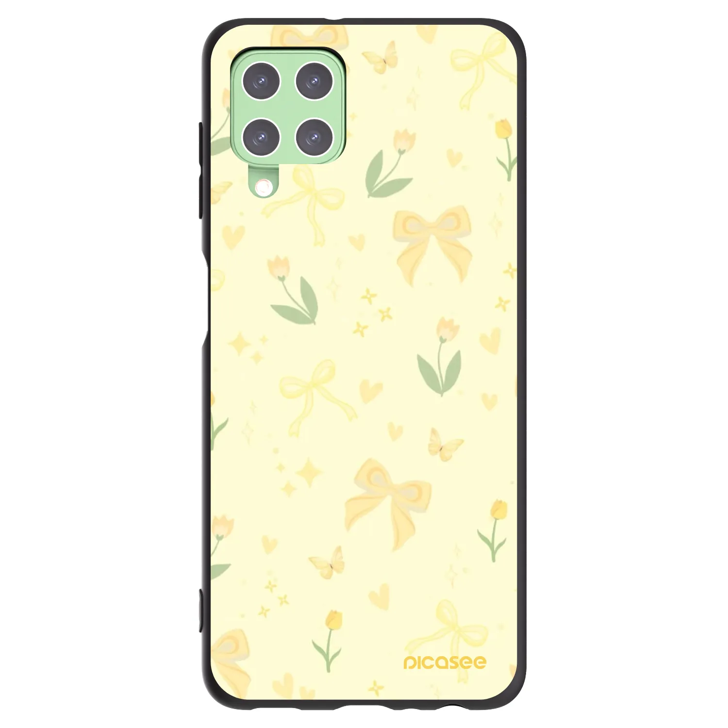 Picasee silikonski črni ovitek za Samsung Galaxy A22 A225F 4G - Honey Blossom