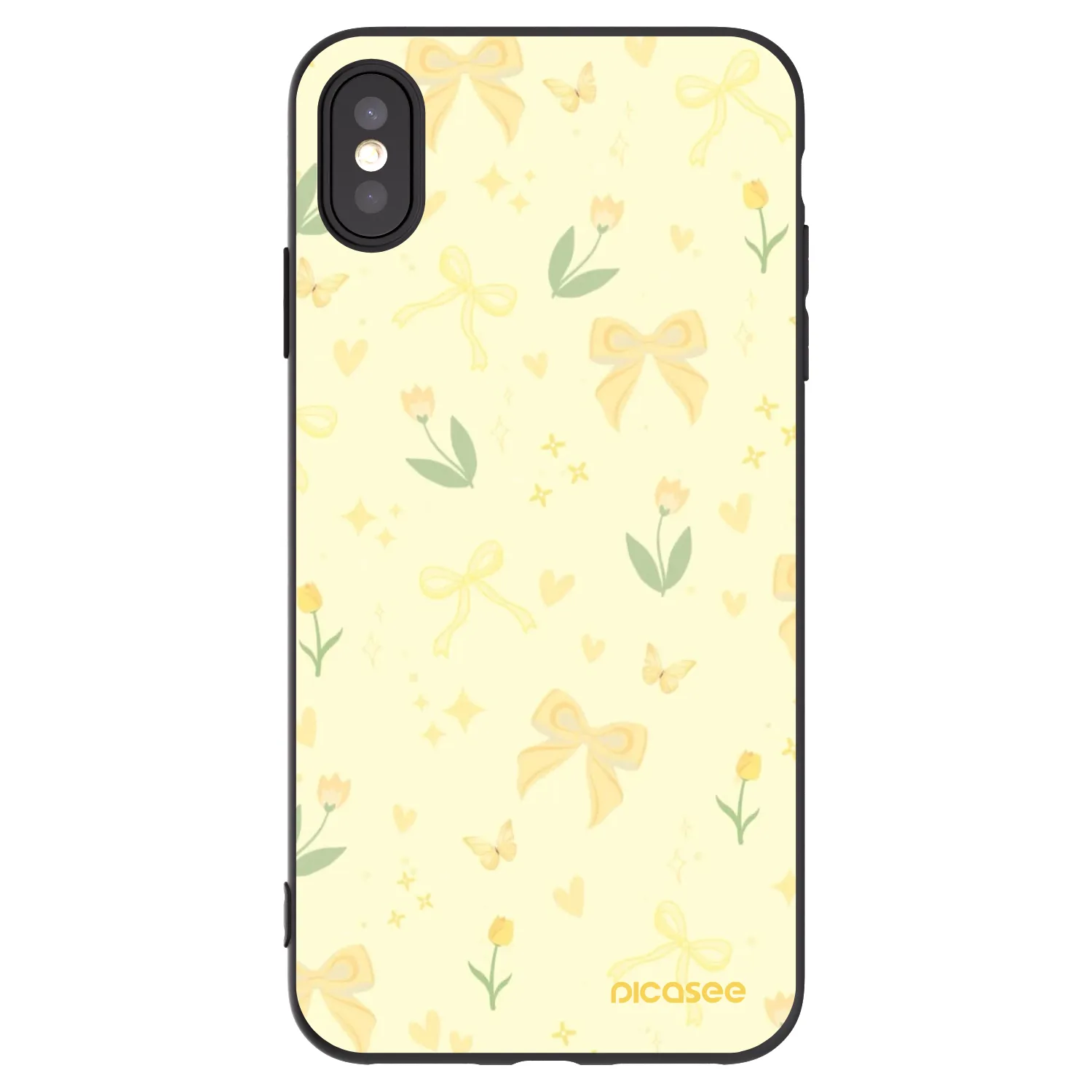 Picasee silikonski črni ovitek za Apple iPhone XS Max - Honey Blossom