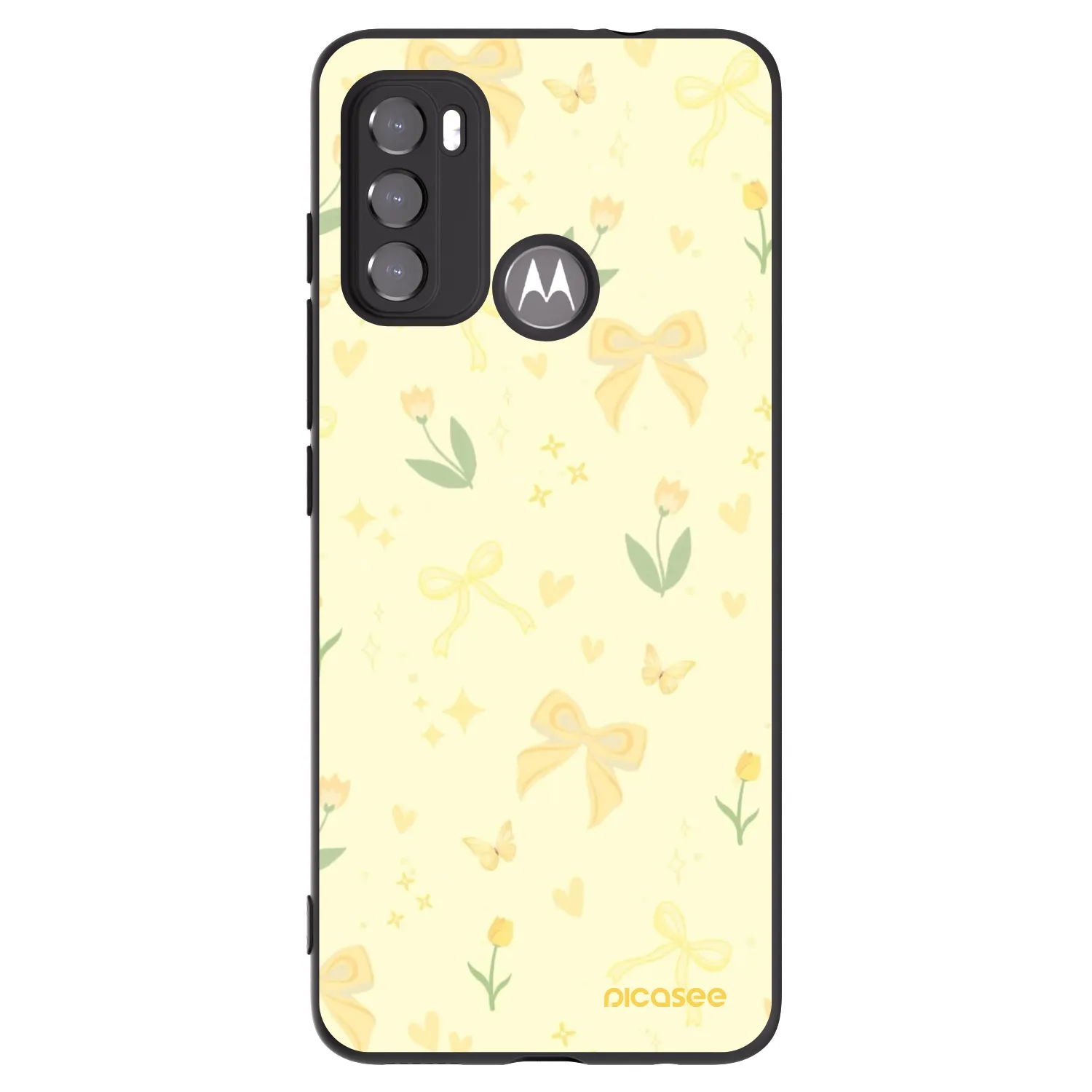 Picasee silikonski črni ovitek za Motorola Moto G60 - Honey Blossom