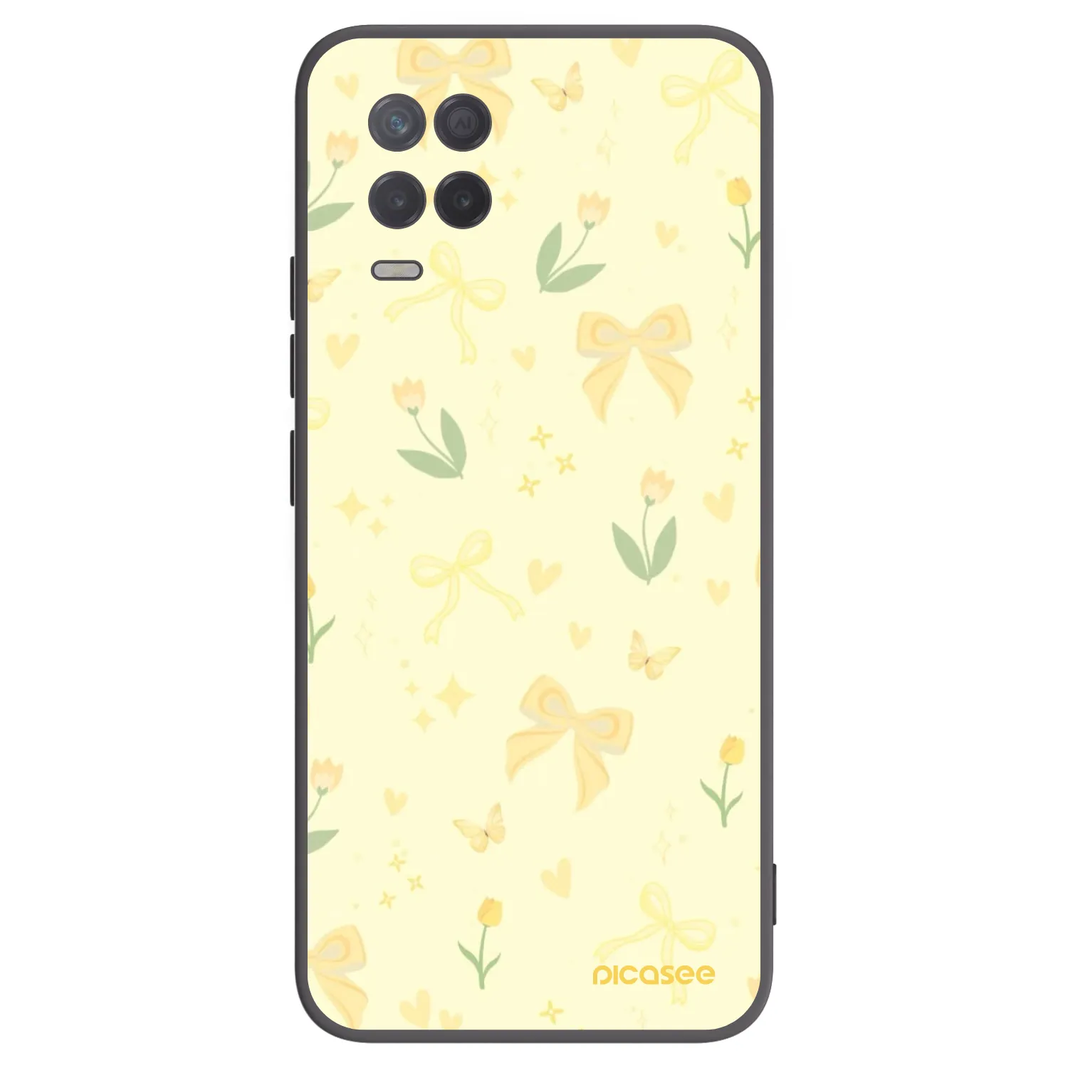 Picasee silikonski črni ovitek za Realme 8 5G - Honey Blossom