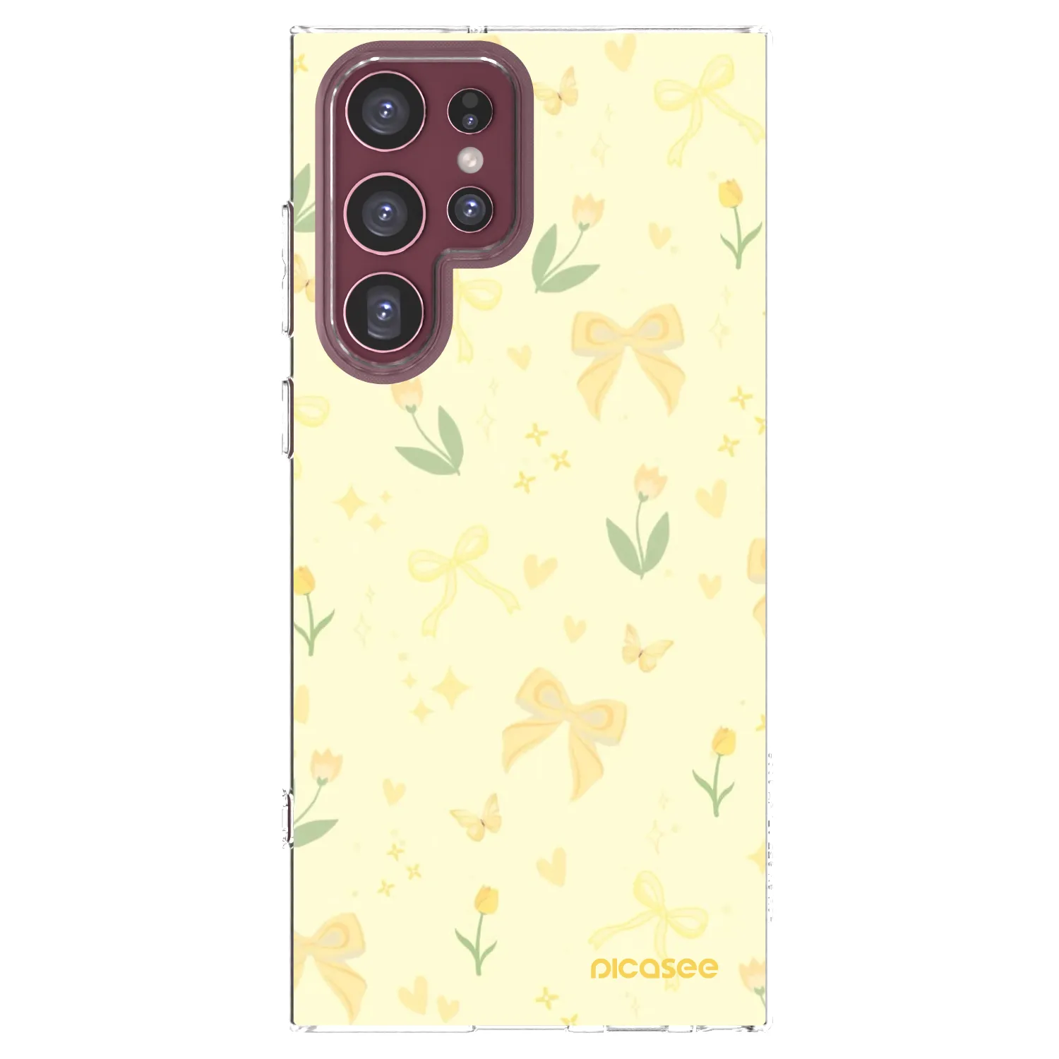 Picasee silikonski prozorni ovitek za Samsung Galaxy S22 Ultra 5G - Honey Blossom