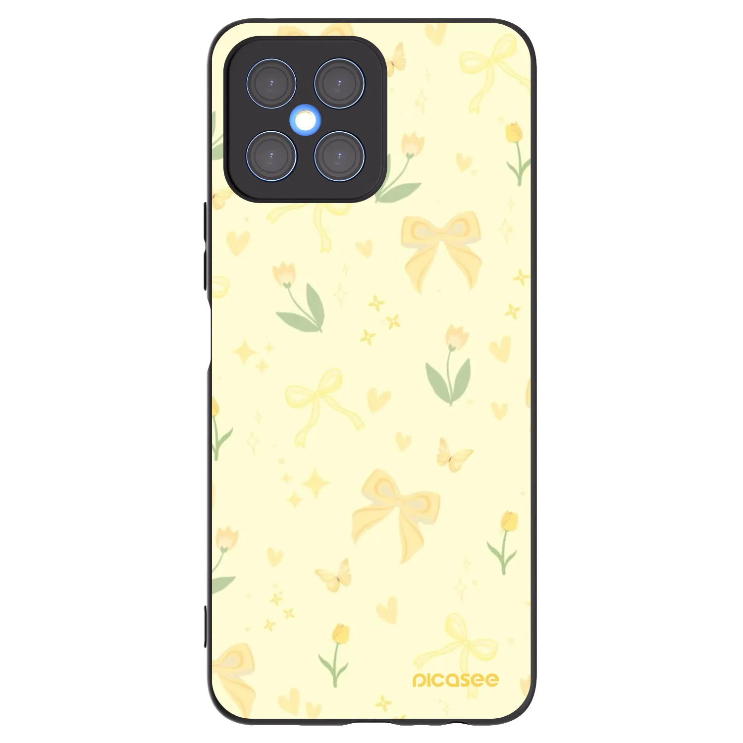 Picasee silikonski črni ovitek za Honor X8 4G - Honey Blossom