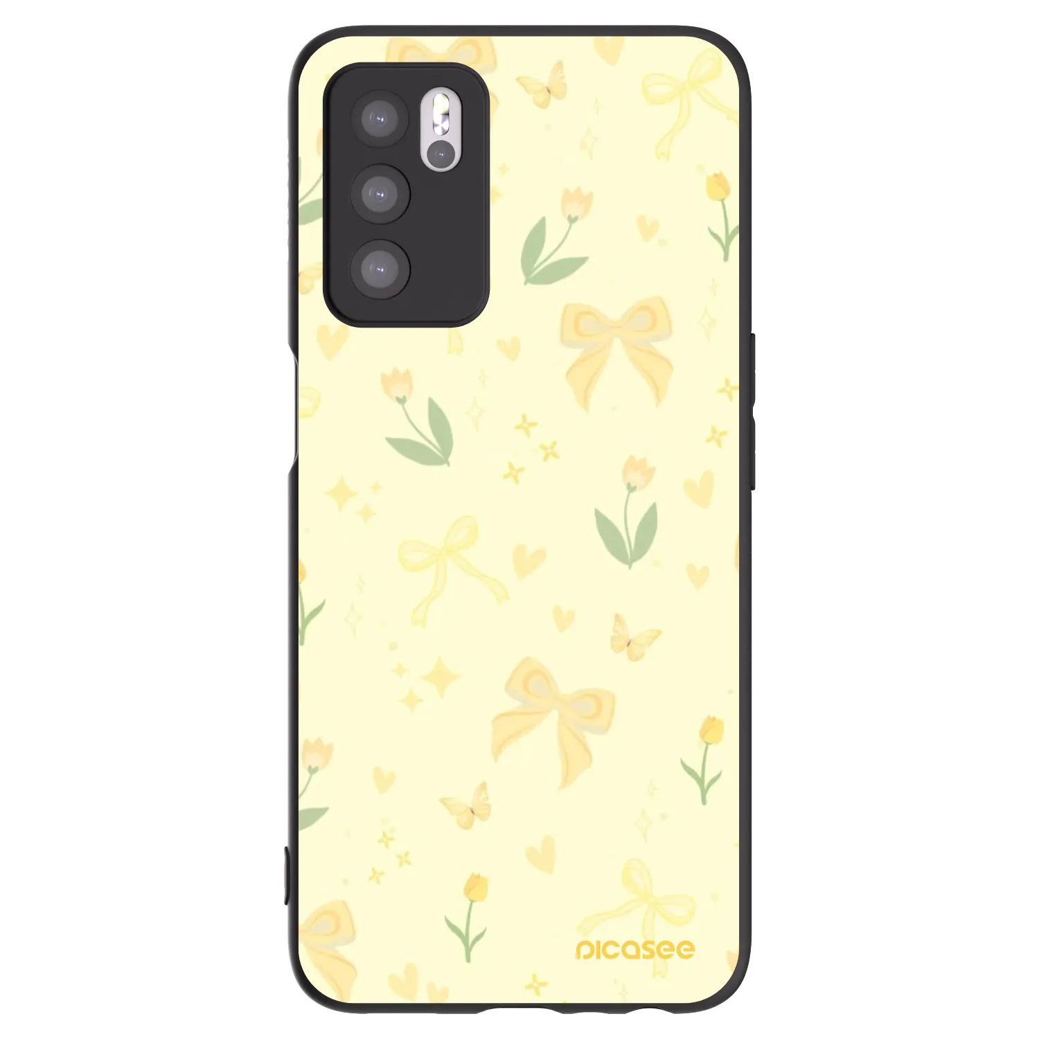 Picasee silikonski črni ovitek za OPPO A16 - Honey Blossom