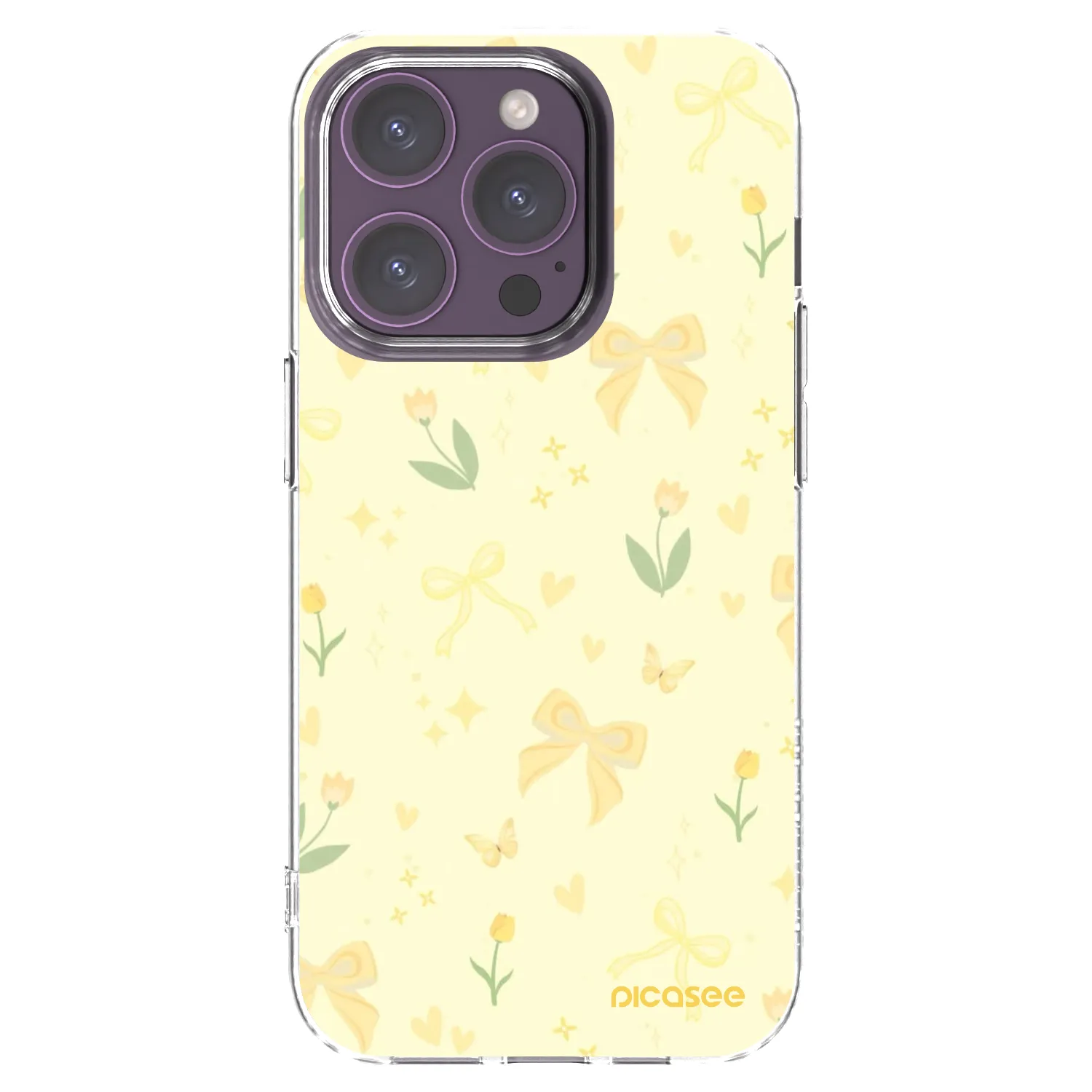 Picasee silikonski prozorni ovitek za Apple iPhone 14 Pro - Honey Blossom