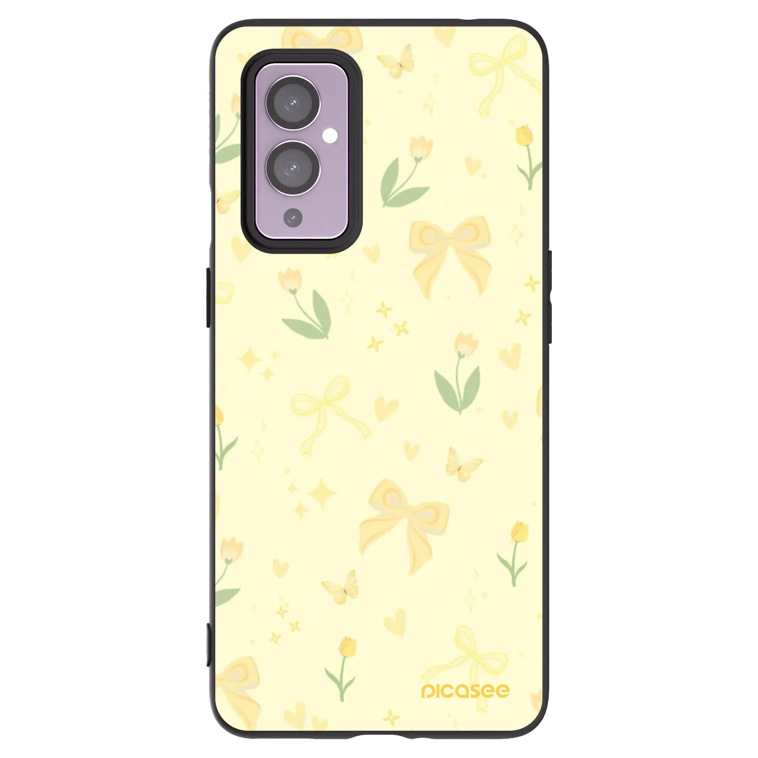 Picasee silikonski črni ovitek za OnePlus 9 - Honey Blossom