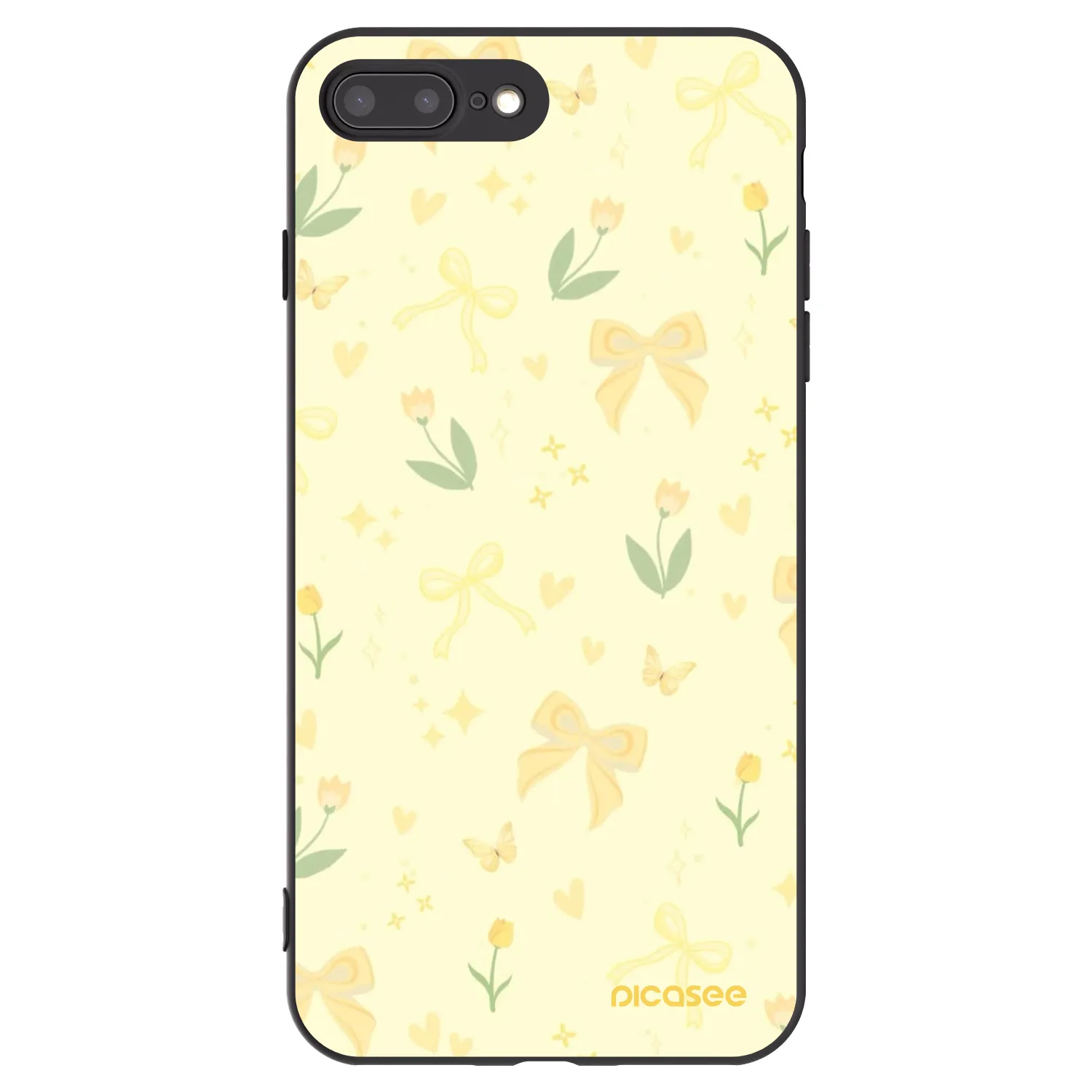 Picasee silikonski črni ovitek za Apple iPhone 7 Plus - Honey Blossom