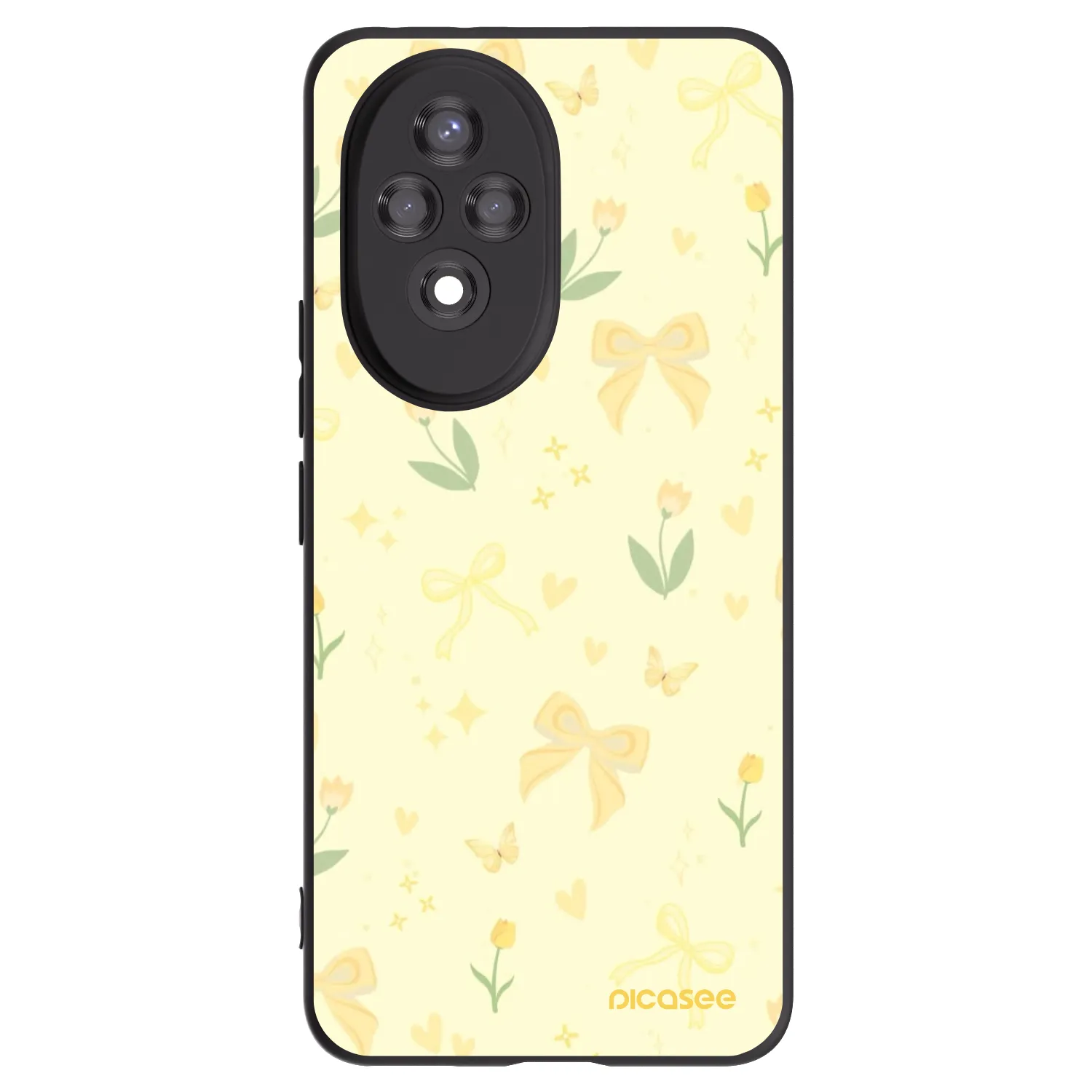 Picasee silikonski črni ovitek za Honor 200 Pro 5G - Honey Blossom