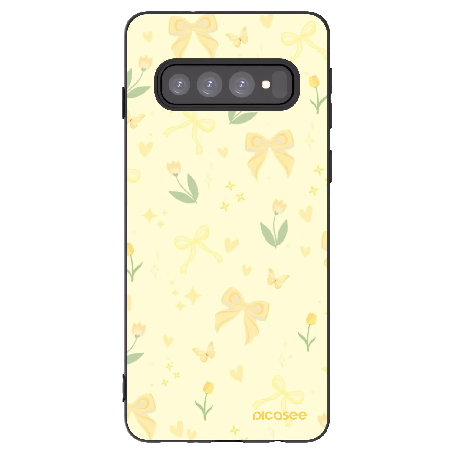 Picasee silikonski črni ovitek za Samsung Galaxy S10 G973 - Honey Blossom
