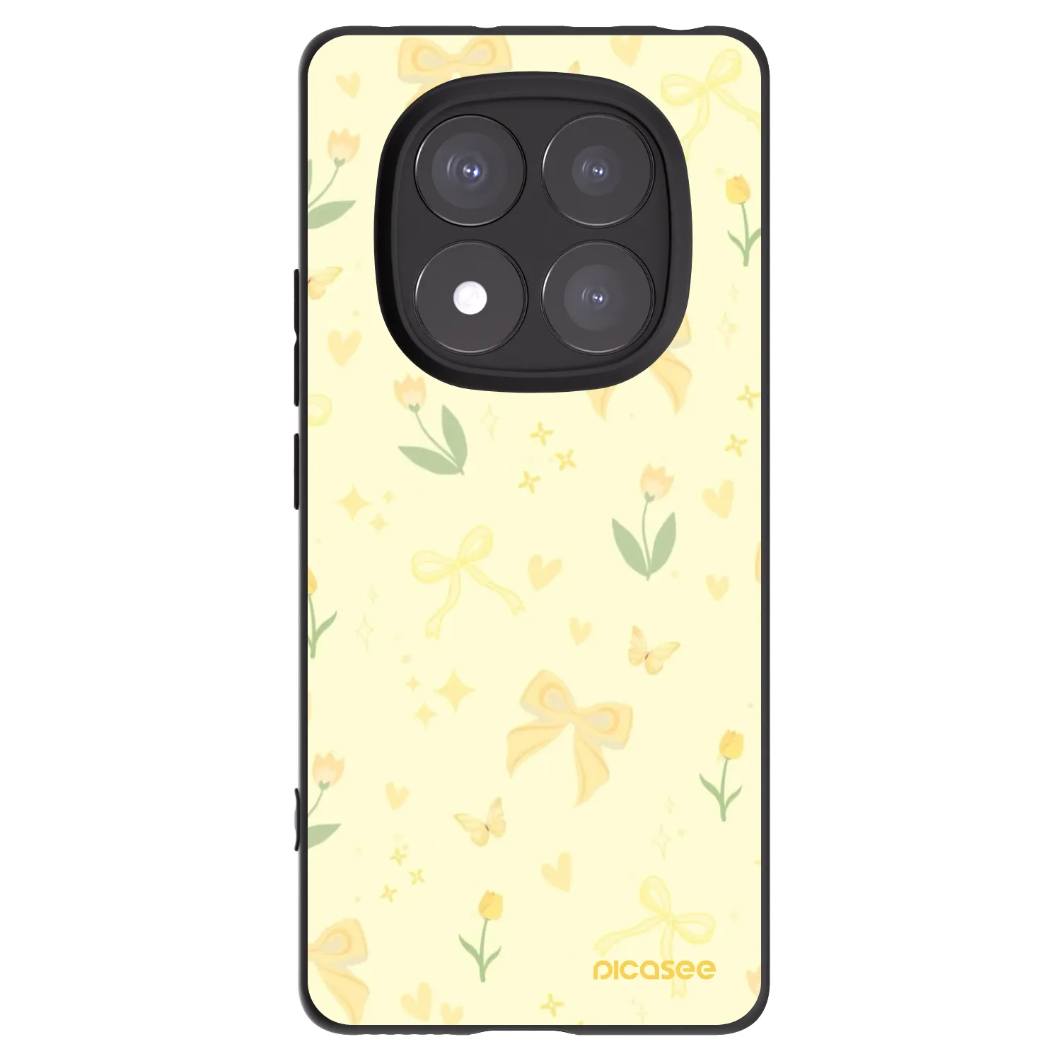 Picasee silikonski črni ovitek za Xiaomi Redmi Note 14 Pro 5G - Honey Blossom