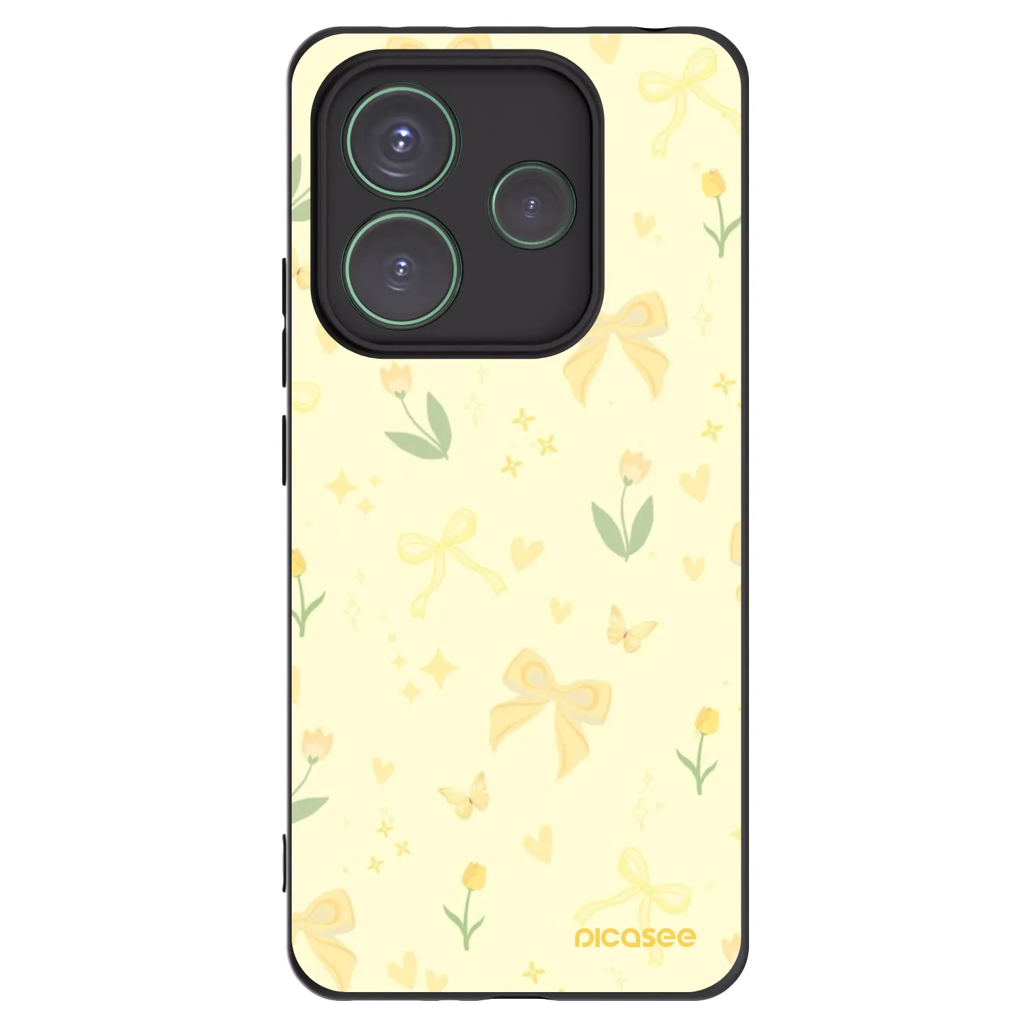 Picasee silikonski črni ovitek za Xiaomi Redmi Note 14 5G - Honey Blossom