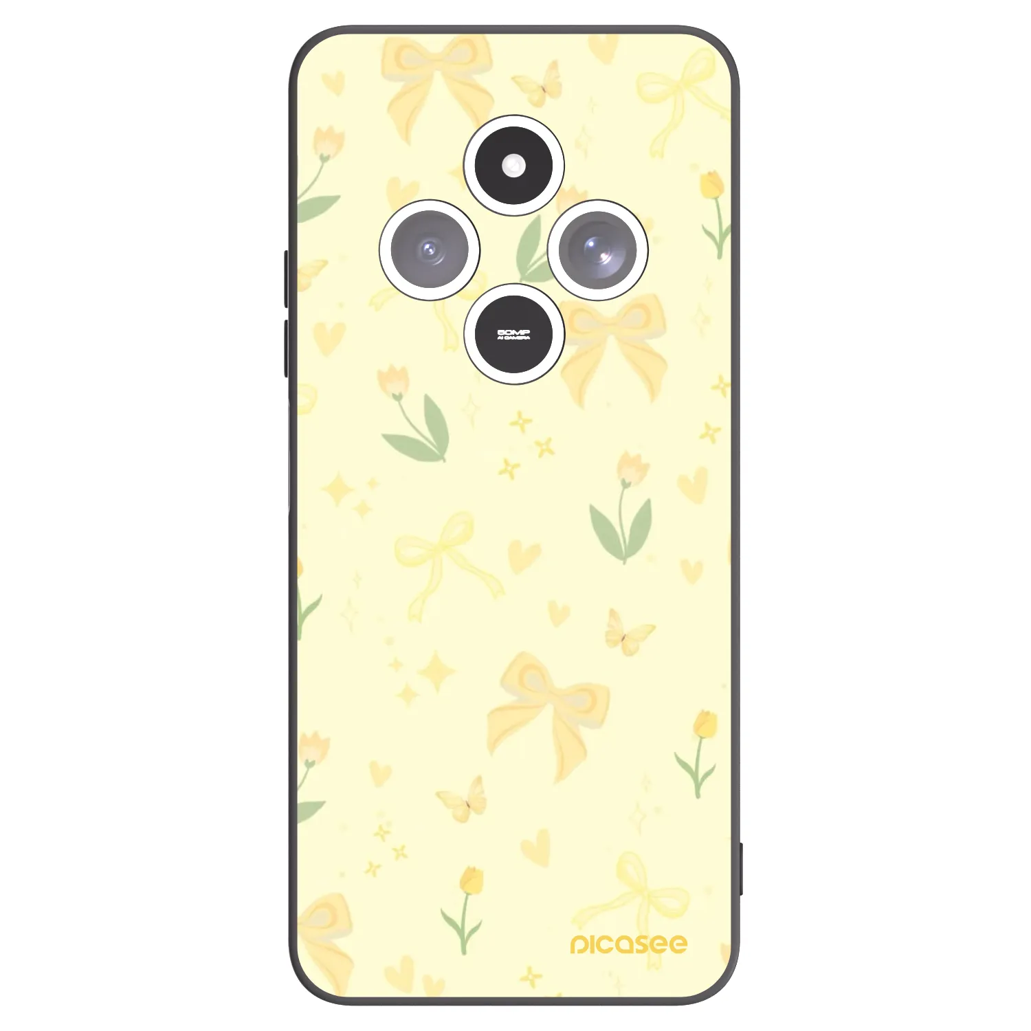 Picasee silikonski črni ovitek za Xiaomi Redmi 14C - Honey Blossom