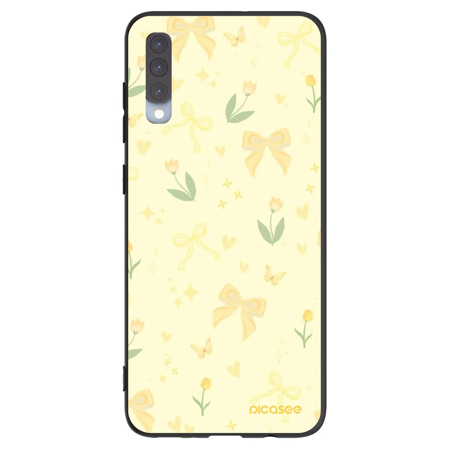 Picasee silikonski črni ovitek za Samsung Galaxy A70 A705F - Honey Blossom