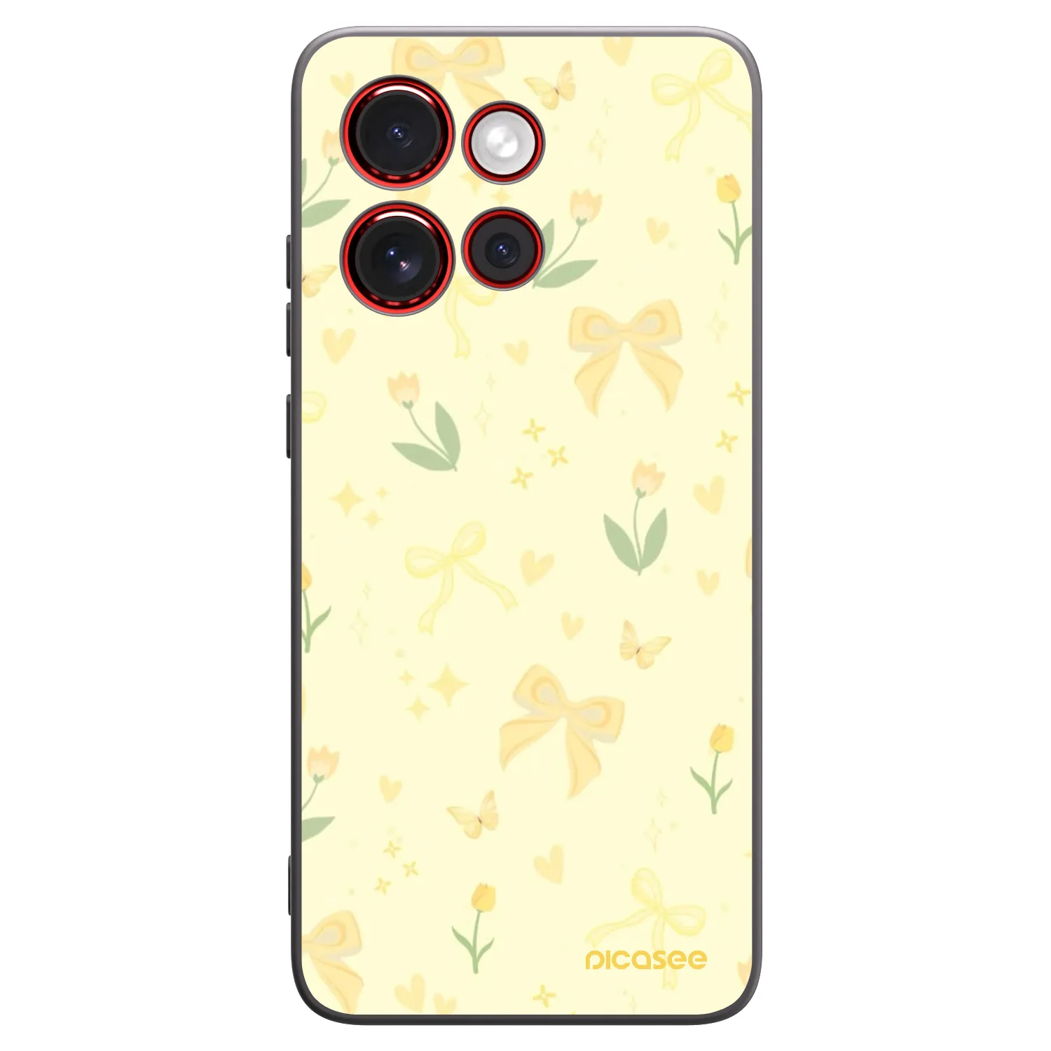 Picasee silikonski črni ovitek za Motorola Edge 60 Neo 5G - Honey Blossom