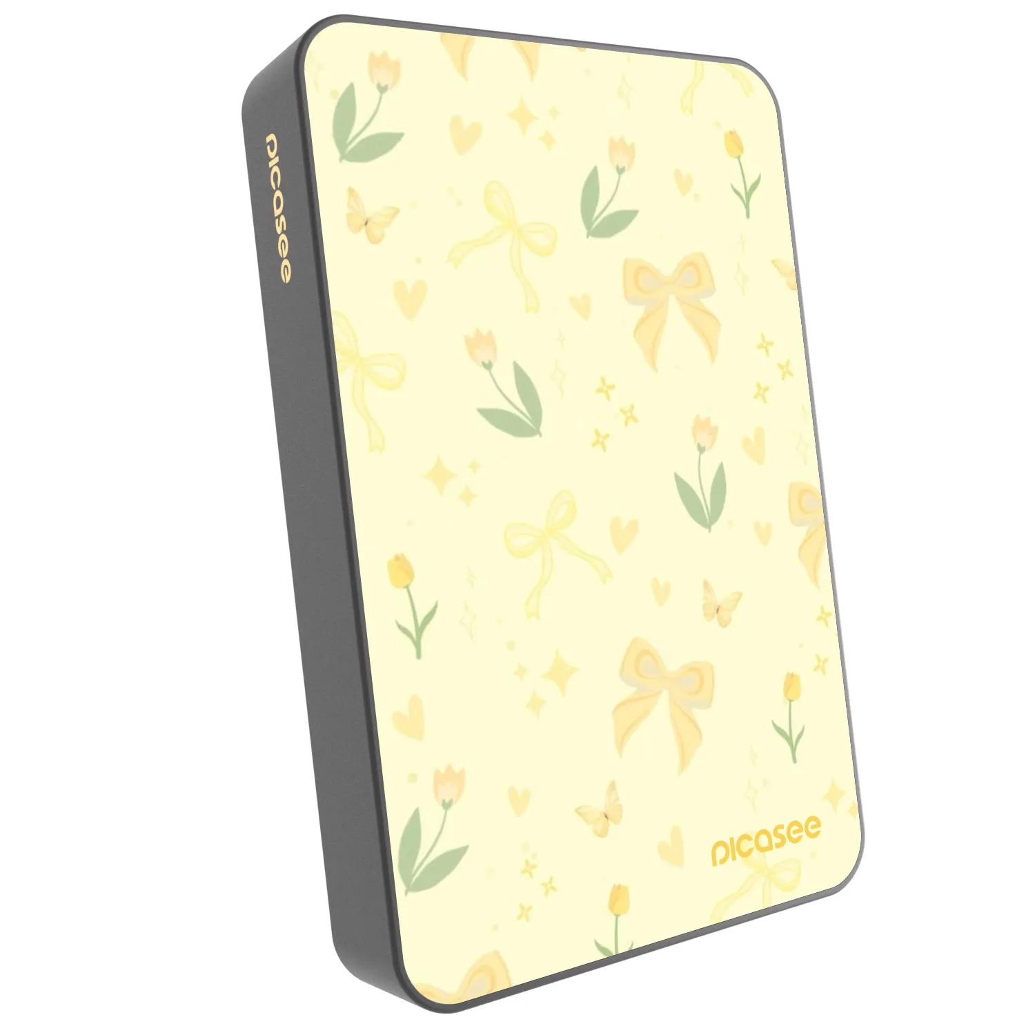 Picasee Prenosna baterija z MagSafe 10 000 mAh Siva - Honey Blossom
