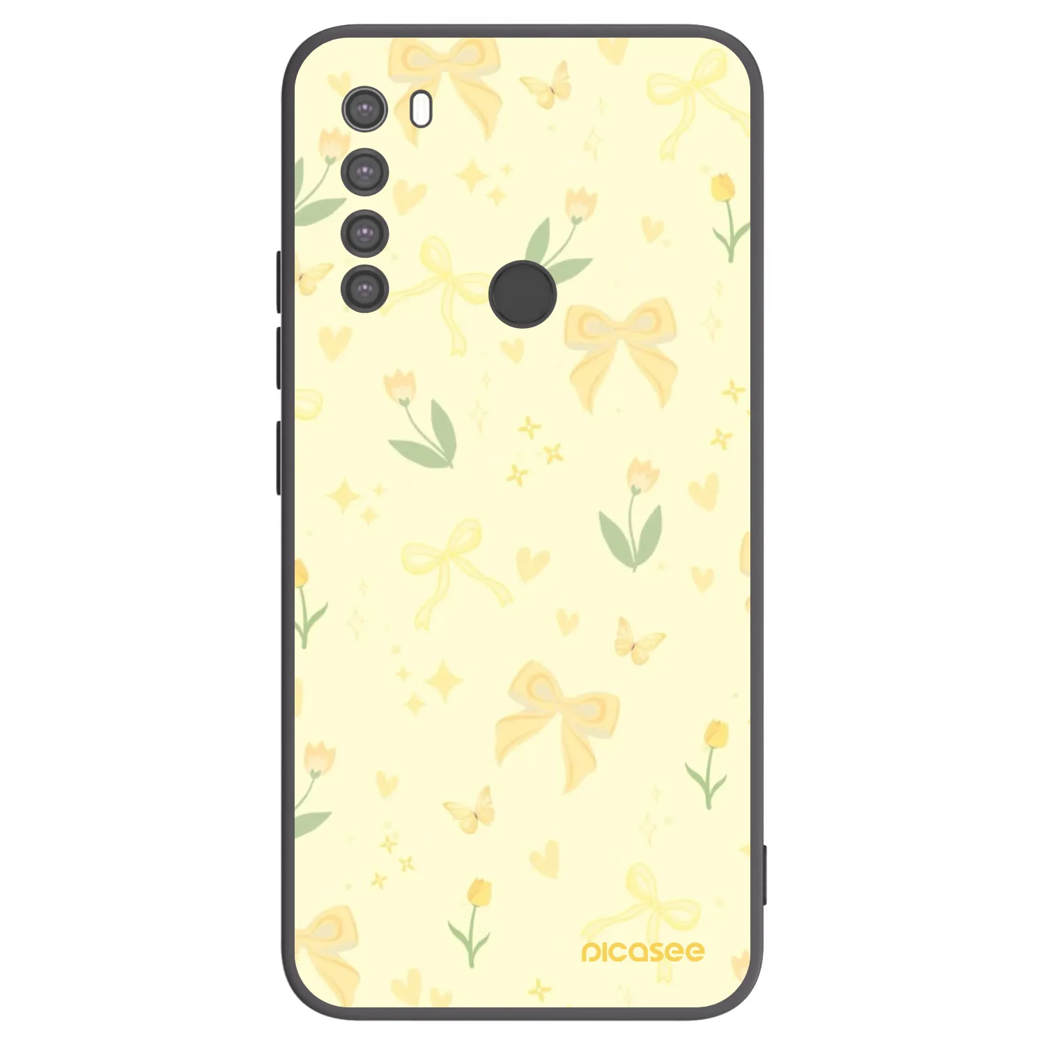 Picasee silikonski črni ovitek za Xiaomi Redmi Note 8 - Honey Blossom