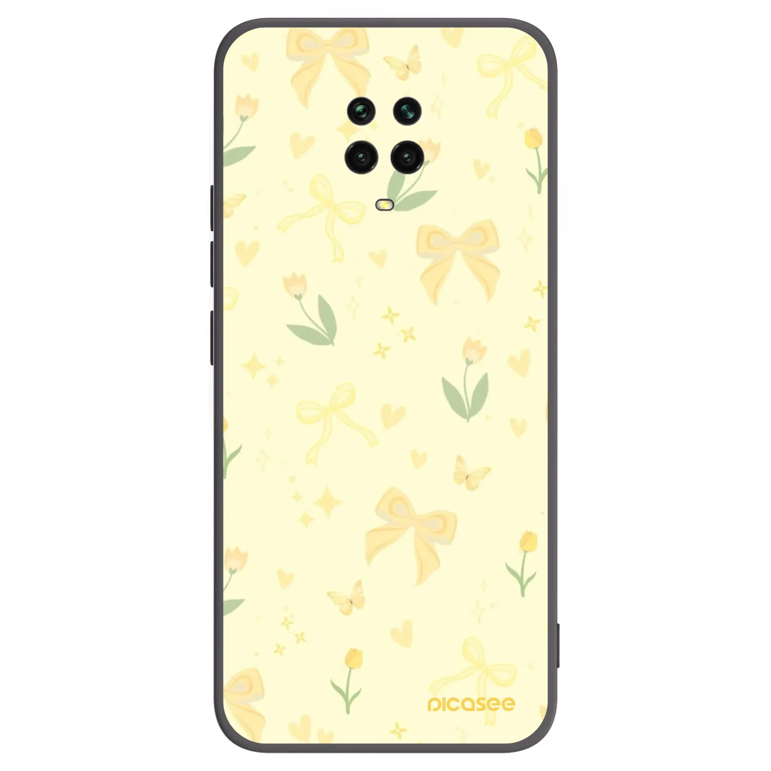 Picasee silikonski črni ovitek za Xiaomi Redmi Note 9S - Honey Blossom