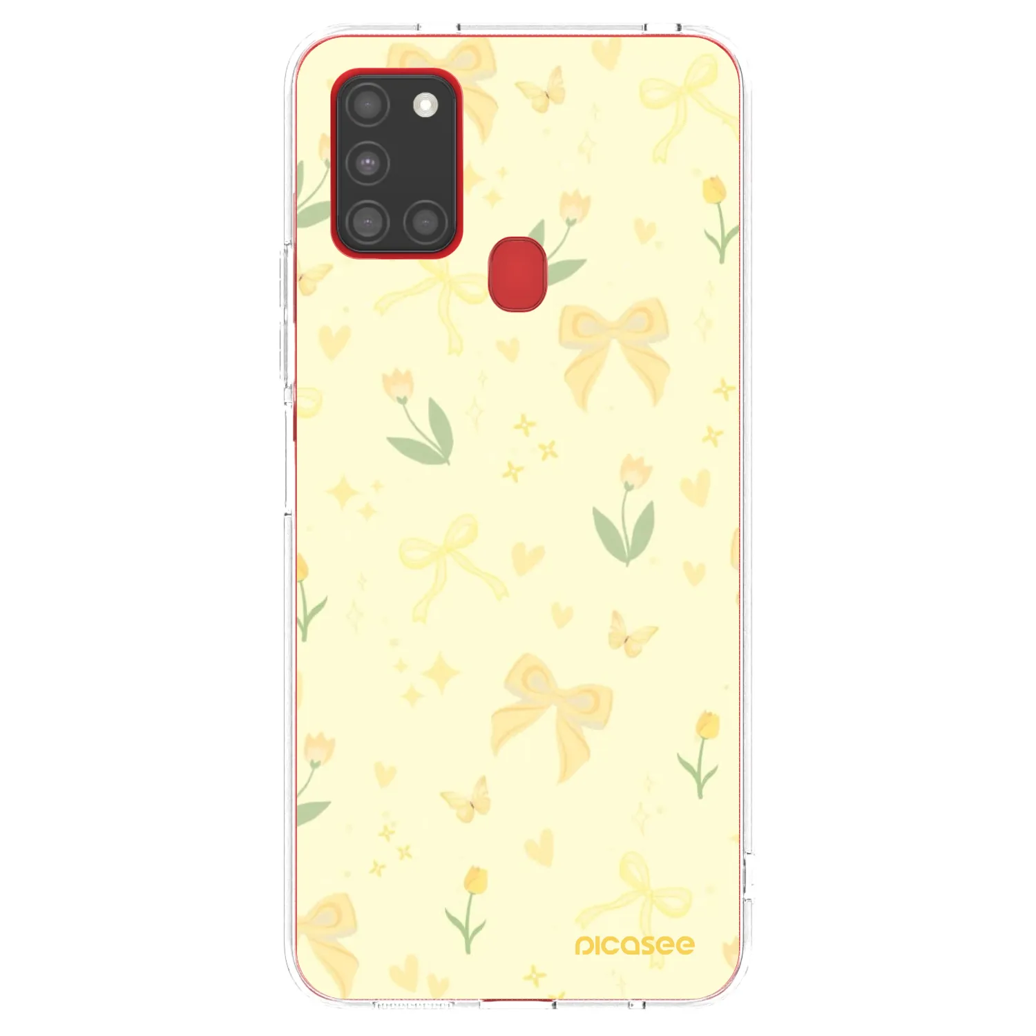 Picasee silikonski prozorni ovitek za Samsung Galaxy A21s - Honey Blossom