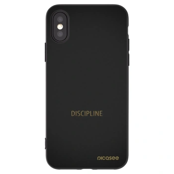 Picasee silikonski črni ovitek za Apple iPhone X/XS - Discipline