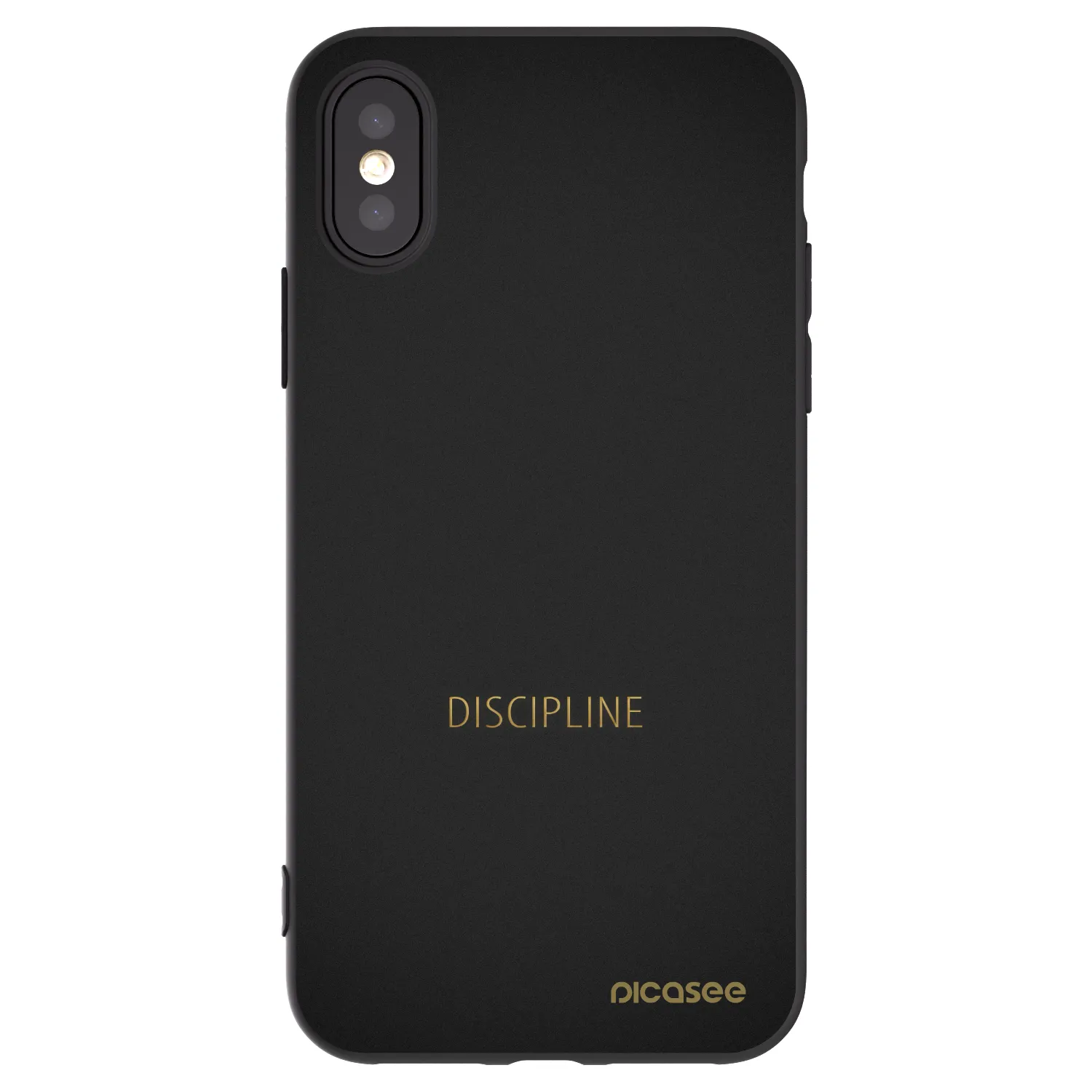 Picasee silikonski črni ovitek za Apple iPhone X/XS - Discipline