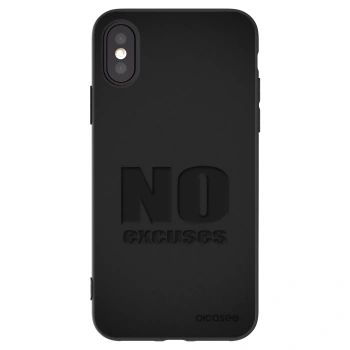 Picasee silikonski črni ovitek za Apple iPhone X/XS - No Excuses