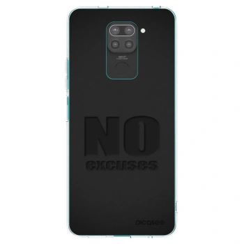 Picasee silikonski črni ovitek za Xiaomi Redmi Note 9 - No Excuses