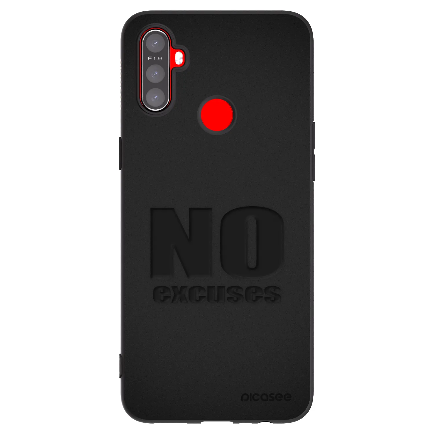 Picasee silikonski črni ovitek za Realme C3 - No Excuses